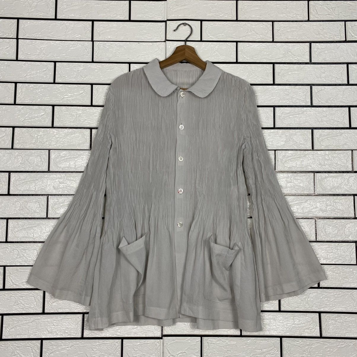Comme des Garcons 🔥VINTAGE TRICOT COMME DES GARCONS PLEATED BUTTON BLOUSE Size M / US 6-8 / IT 42-44 - 13 Thumbnail