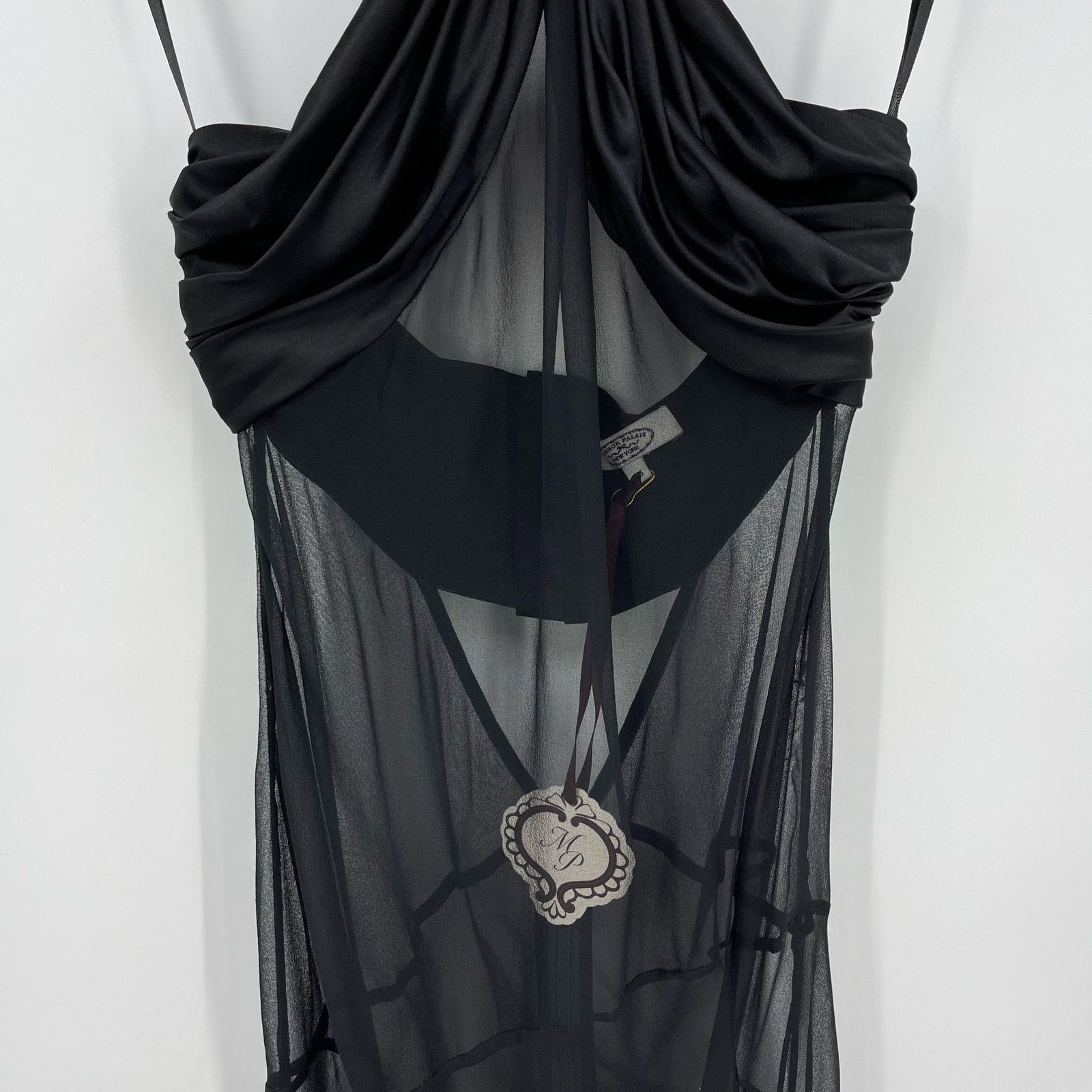 Mirror Palais Mirror Palais | NWT Bow Wrap Dress in Noir Black Silk XS Size XS / US 0-2 / IT 36-38 - 8 Thumbnail