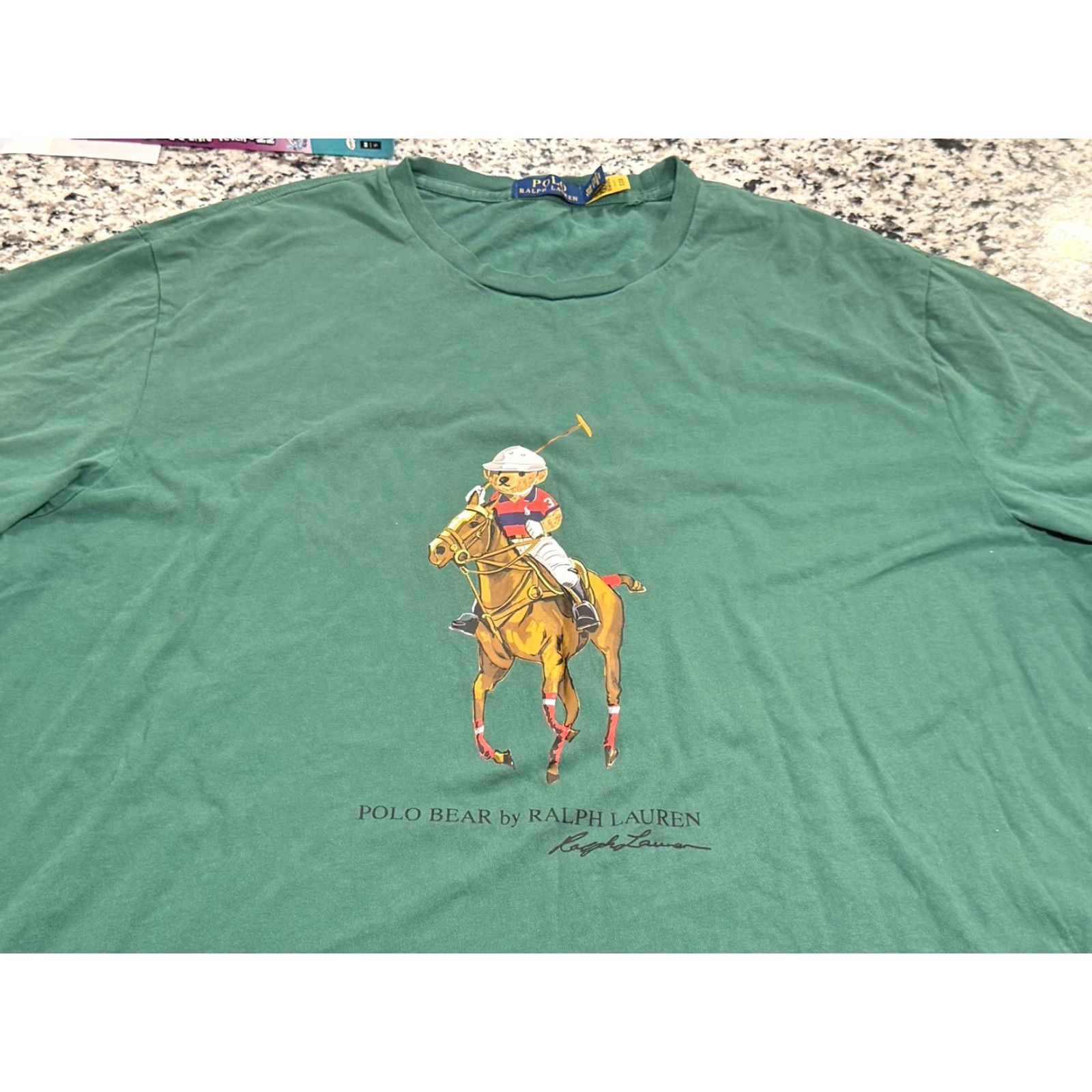 Polo Ralph Lauren Polo Ralph Lauren Polo Bear Shirt Green Crew Neck Short Sleeve Logo Graphic 90s USA Mens Big & Tall"} Size US XL / EU 56 / 4 - 2 Thumbnail