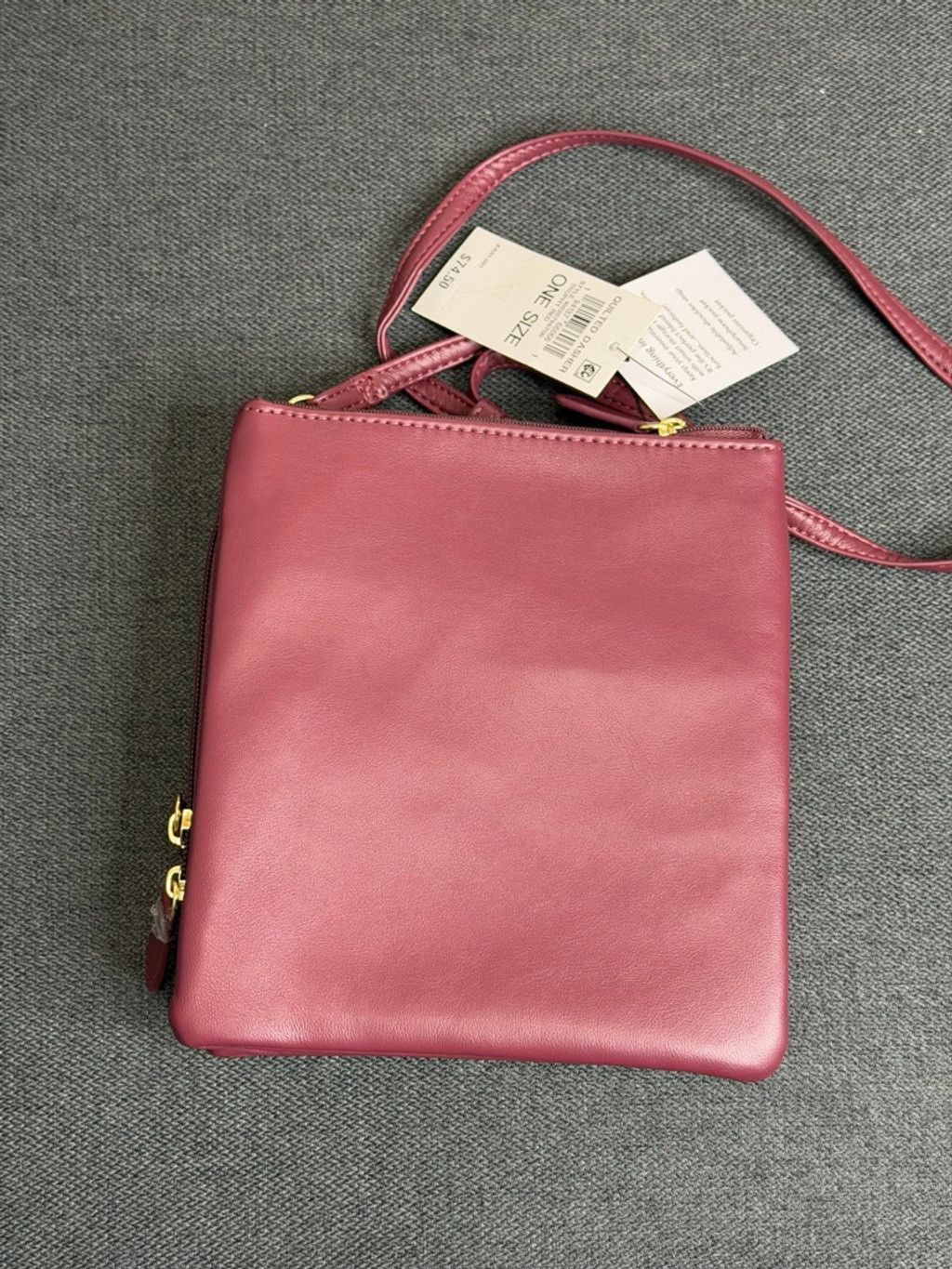 The Unbranded Brand Women's Giani Bernini Burgundy Quilted Crossbody Bag Size ONE SIZE - 3 Thumbnail