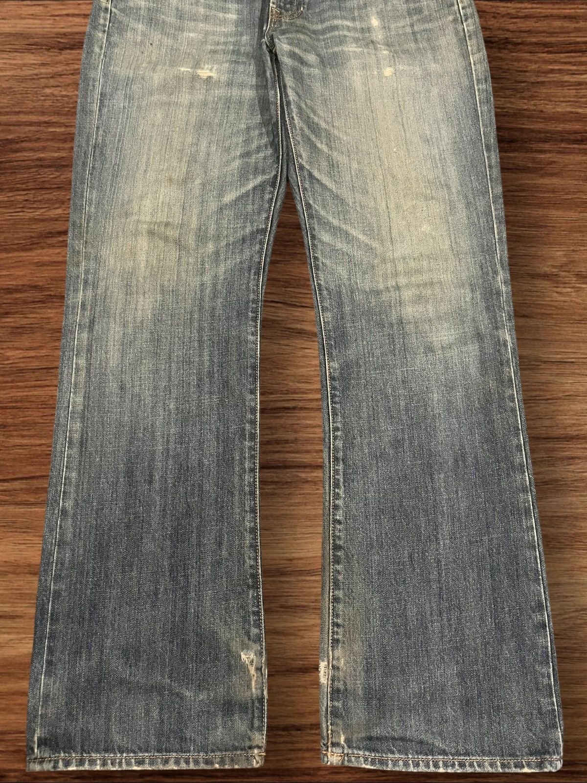 If Six Was Nine × Japanese Brand × Le Grande Bleu (L.G.B.) ⚡️Flare⚡️Vintage Gap Slim Boot Fit Faded Mud Washed Jeans Size US 33 - 10 Thumbnail