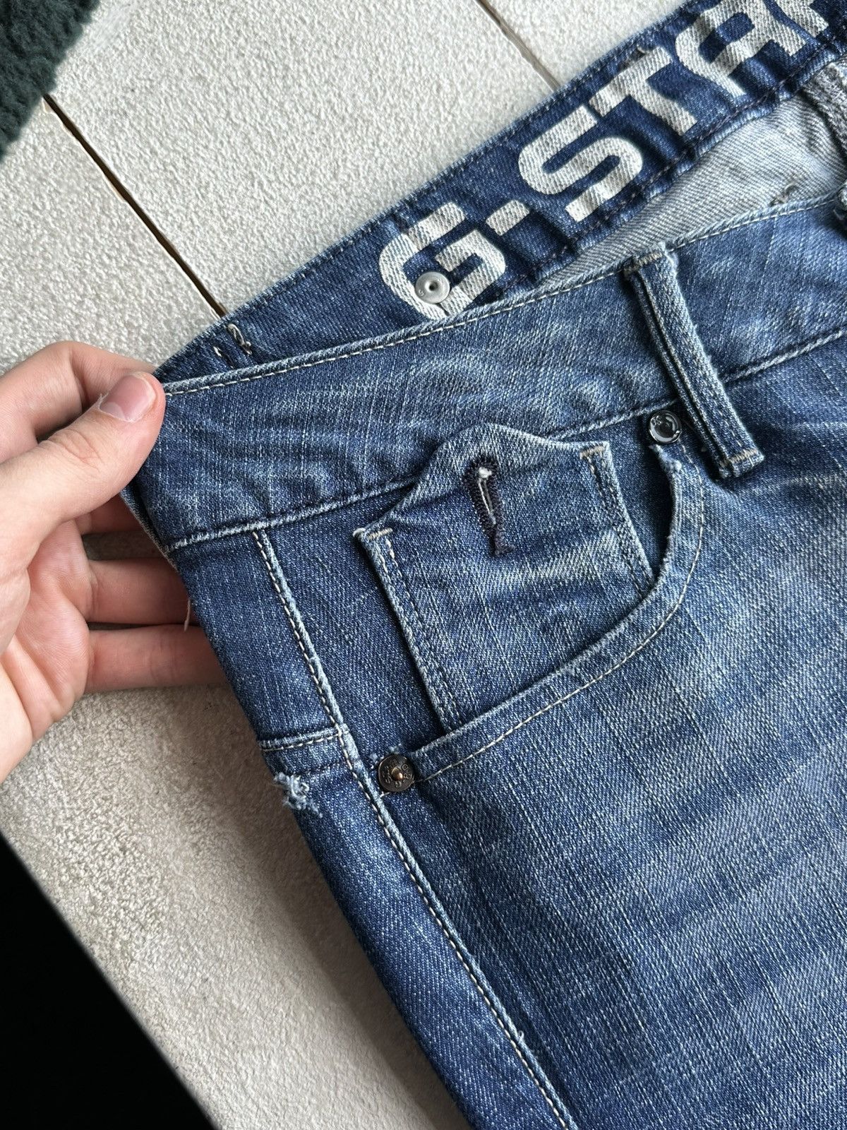 G-Star 🚨VNTG G STAR RAW BLUE FADED RARE AVANT GARDE JEANS Y2K Size 30" / US 8 / IT 44 - 2 Thumbnail