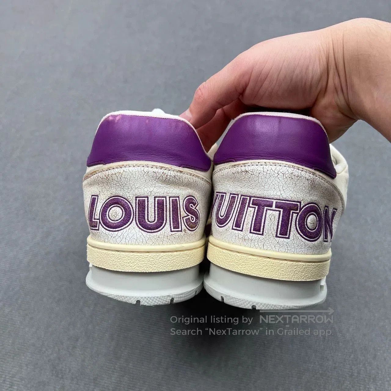Louis Vuitton Louis Vuitton White Purple Trainer Velcro Sneakers. Size US 10 / EU 43 - 5 Thumbnail