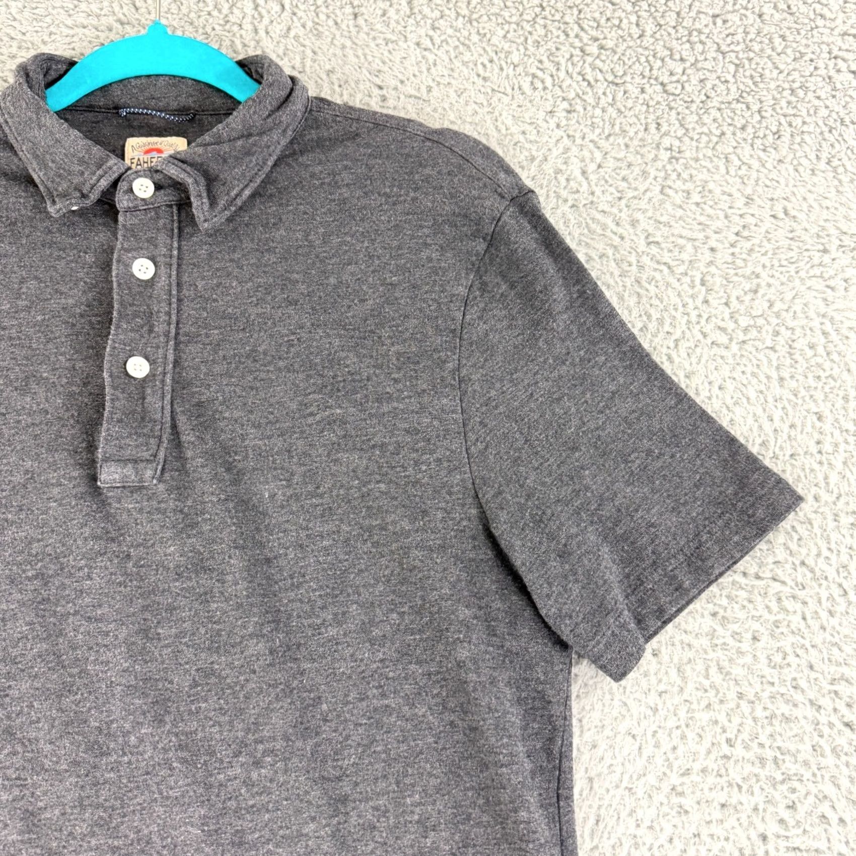 Faherty Faherty Shirt Mens Medium Gray Cotton Stretch Short Sleeve Casual Polo Size US M / EU 48-50 / 2 - 3 Thumbnail