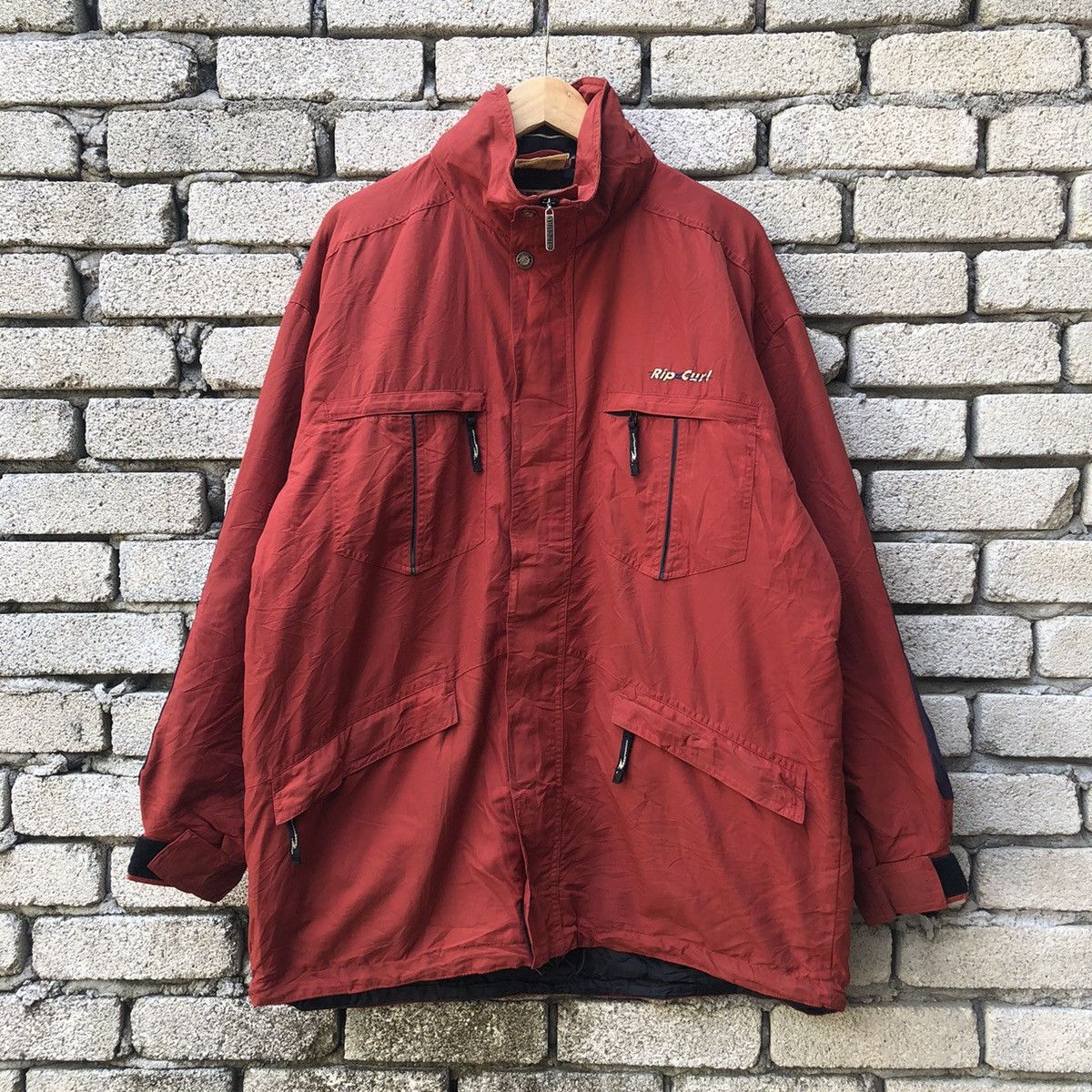 image of Rip Curl No Flat Earth Jacket in Red, Men's (Size Large)