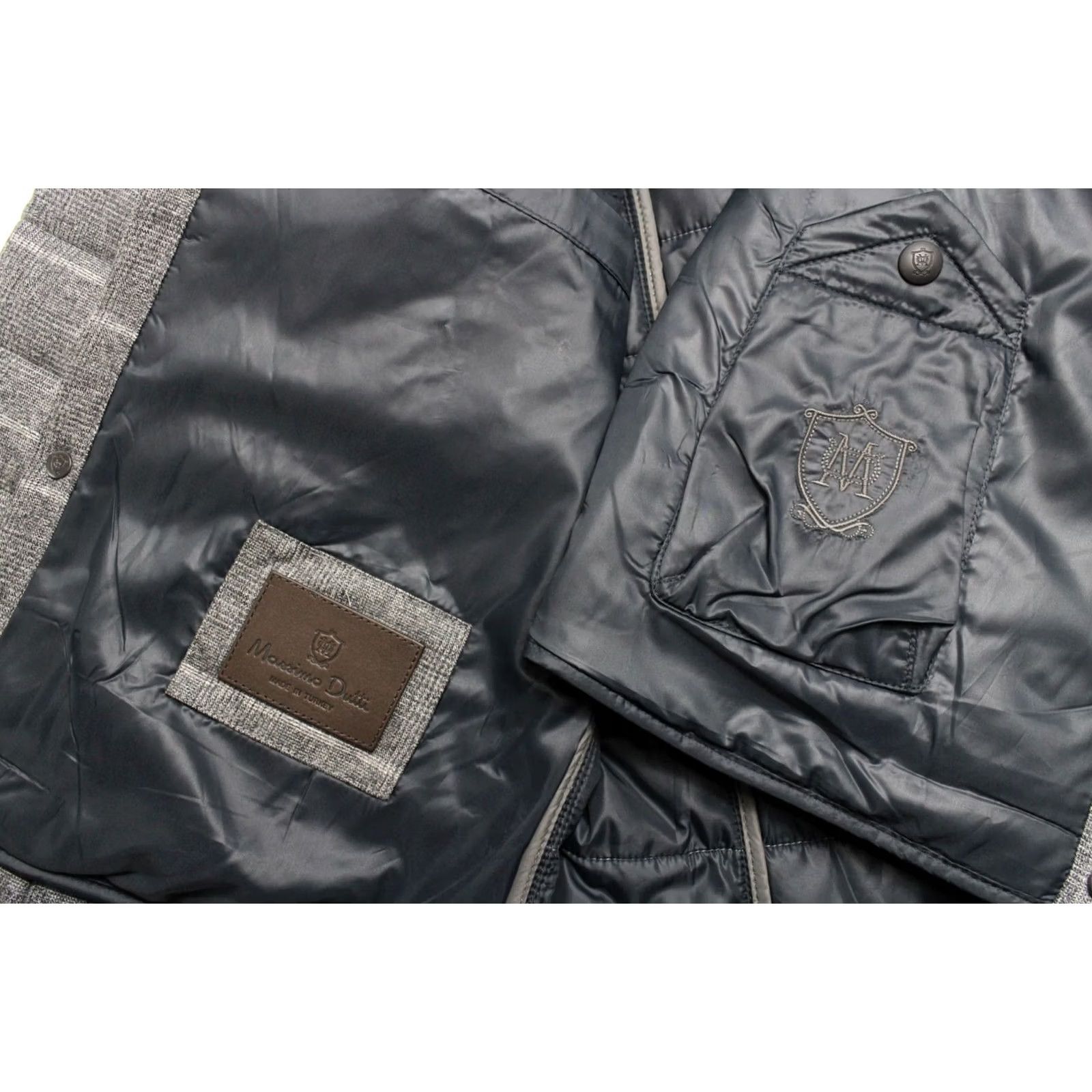 Massimo Dutti Massimo Dutti Jacket Men's Quilted Medium Inner Pockets Snap Buttons Grey Check Wool Padded Lined Regular Size US M / EU 48-50 / 2 - 6 Thumbnail