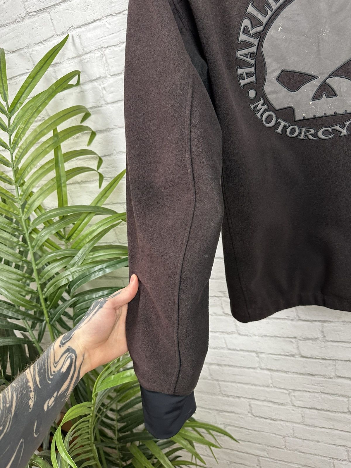 Harley Davidson (L) INSANE SUNFADED Harley Davidson Skull Hooded Jacket Size US L / EU 52-54 / 3 - 15 Thumbnail