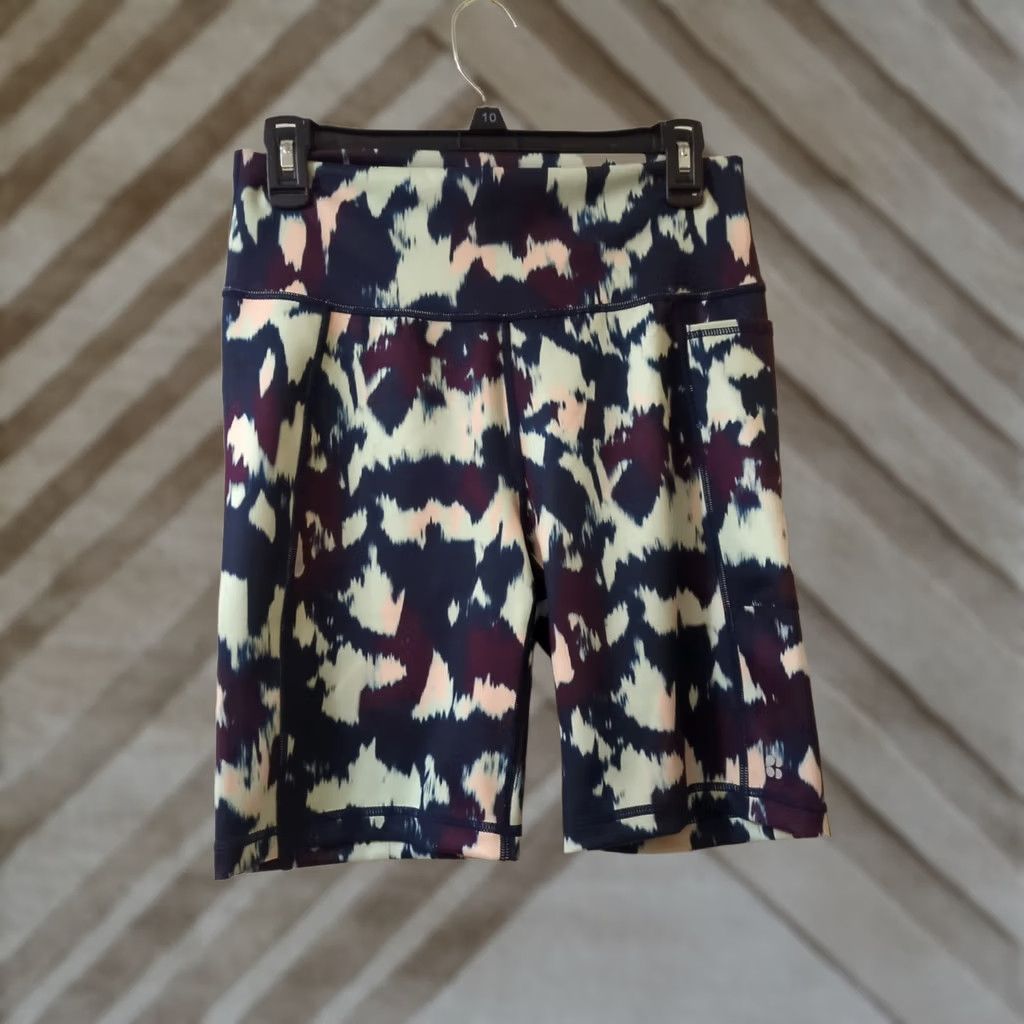 Sweaty Betty Sweaty Betty Womens Shorts Super Sculpt Side Pocket Biker Shorts Size 12 Multicolor Tie Dye Size 34" / US 12 / IT 48 - 1 Thumbnail