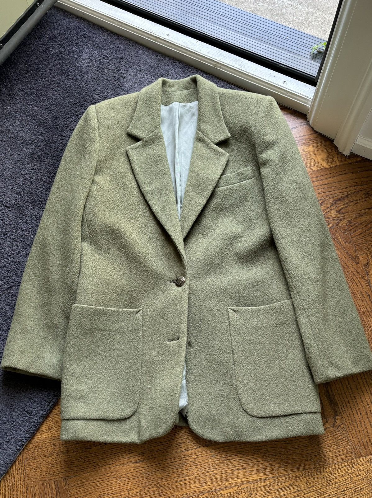 Vintage Felted Wool Blazer 70s Sports Coat 60s Bulgaria Mod