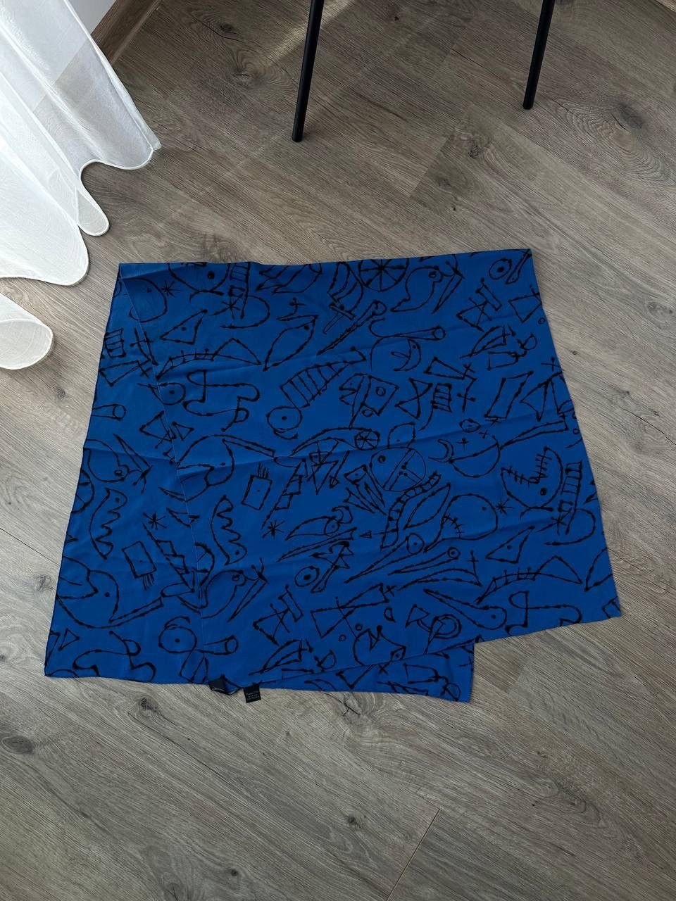 Japanese Brand × Vintage Vintage Japanese Fabric Fortune Zurich Blue Scarf Size ONE SIZE - 1 Thumbnail