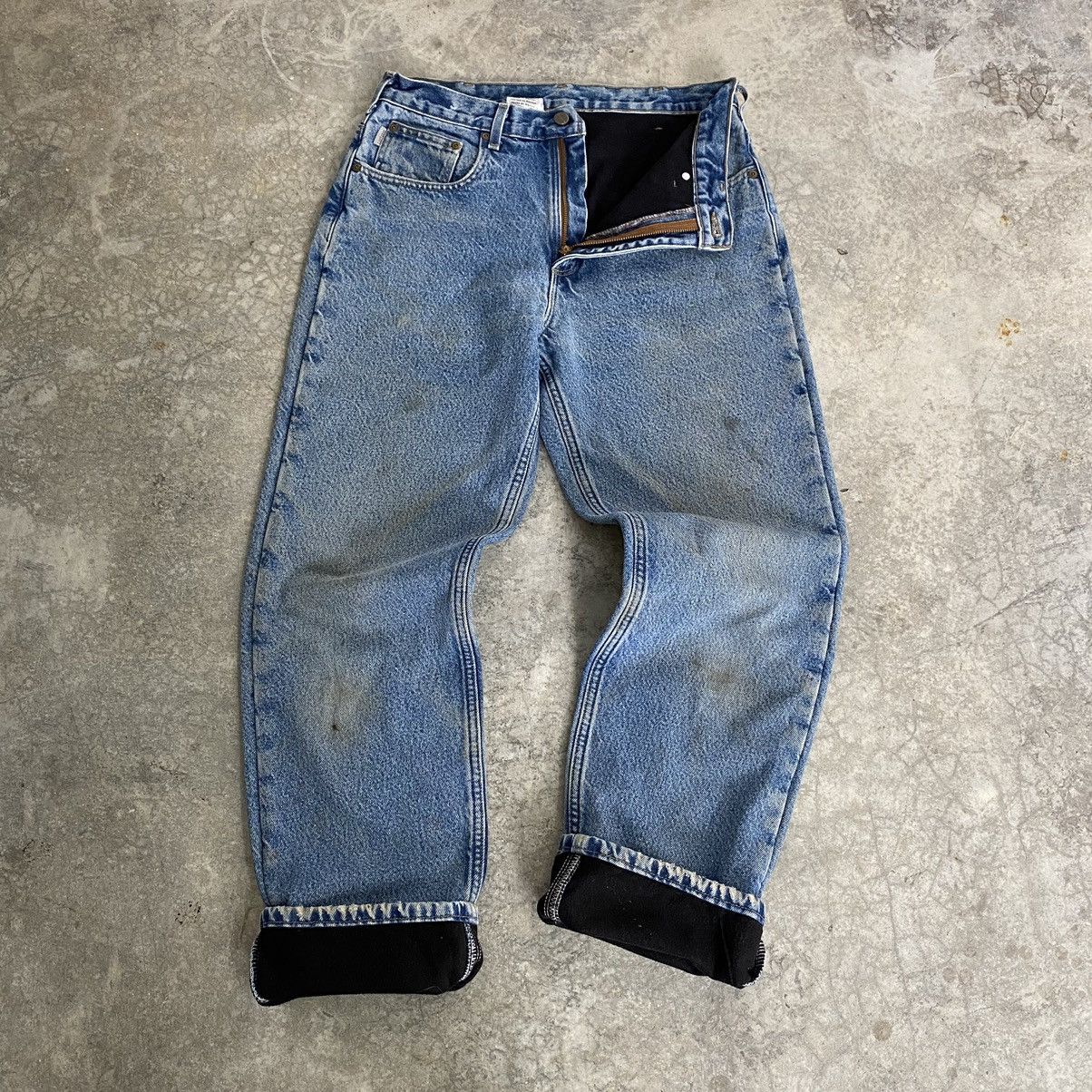 VTG Carhartt Blanket Lined Relaxed Fit Light Blue Jeans