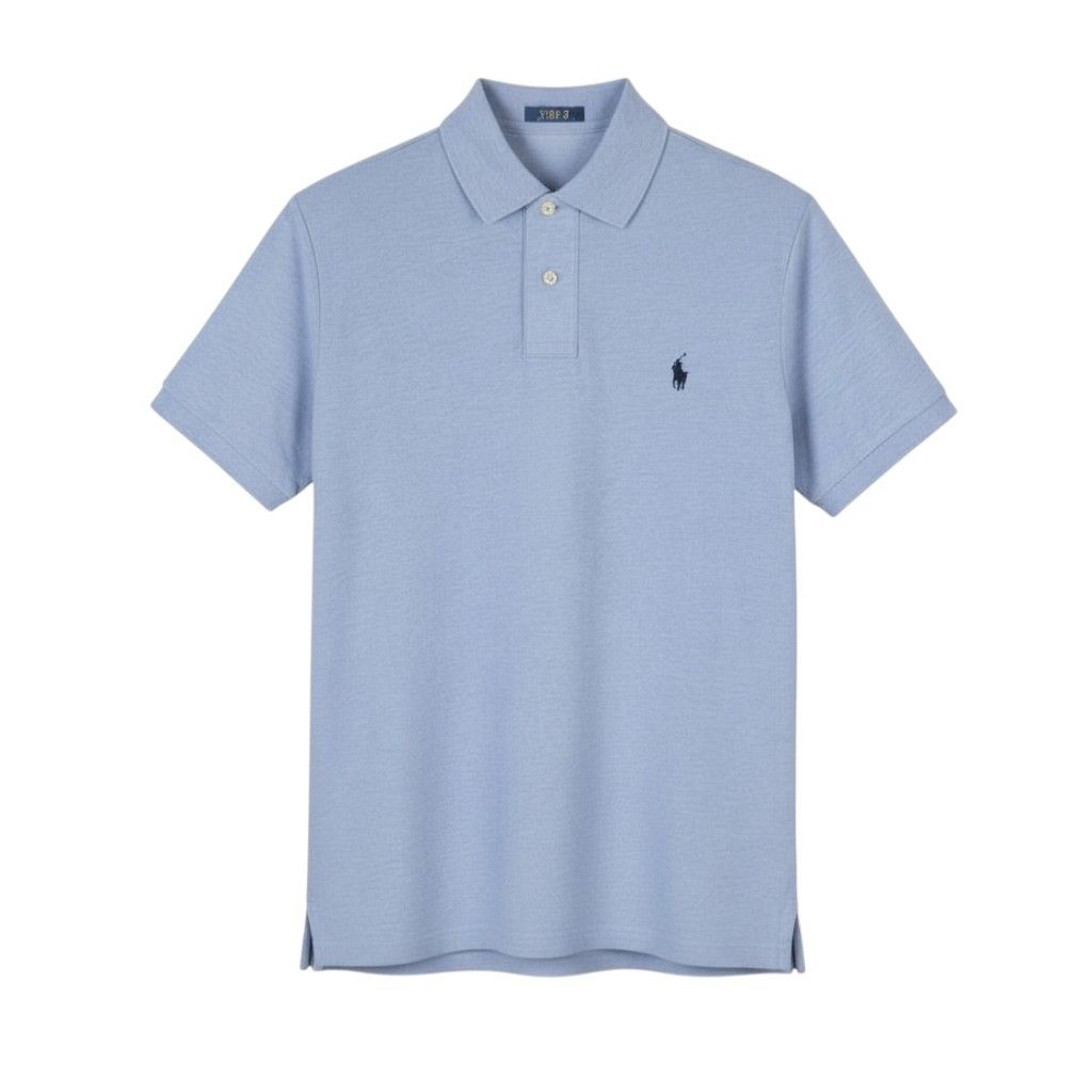 Ralph Lauren CUSTOM SLIM FIT XL Blue Melange Embroidered 87899 Size US XL / EU 56 / 4 - 1 Thumbnail