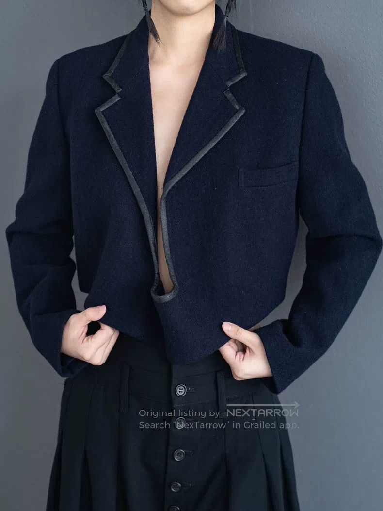 Comme des Garcons Comme Des Garcons Navy Blue Wool Coat Size S / US 4 / IT 40 - 7 Thumbnail