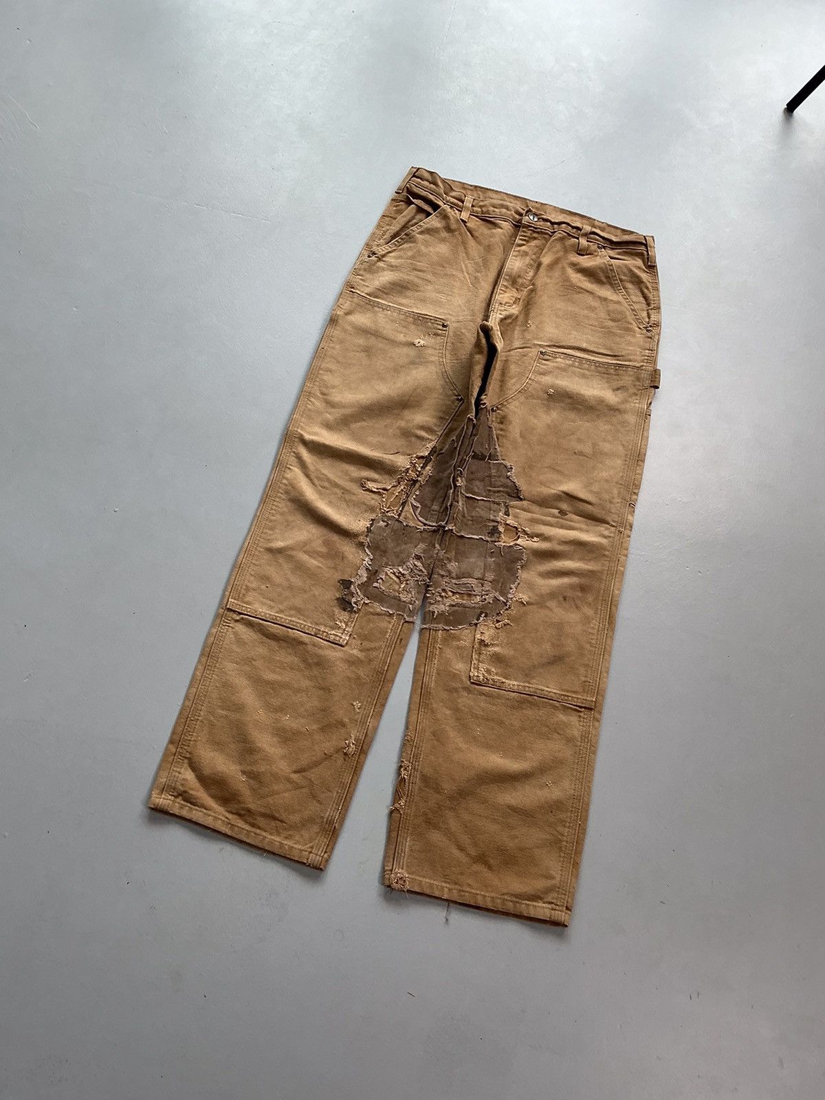 Carhartt Vintage Carhartt B136 BRN double knee rework workwear denim Size US 34 / EU 50 - 3 Thumbnail