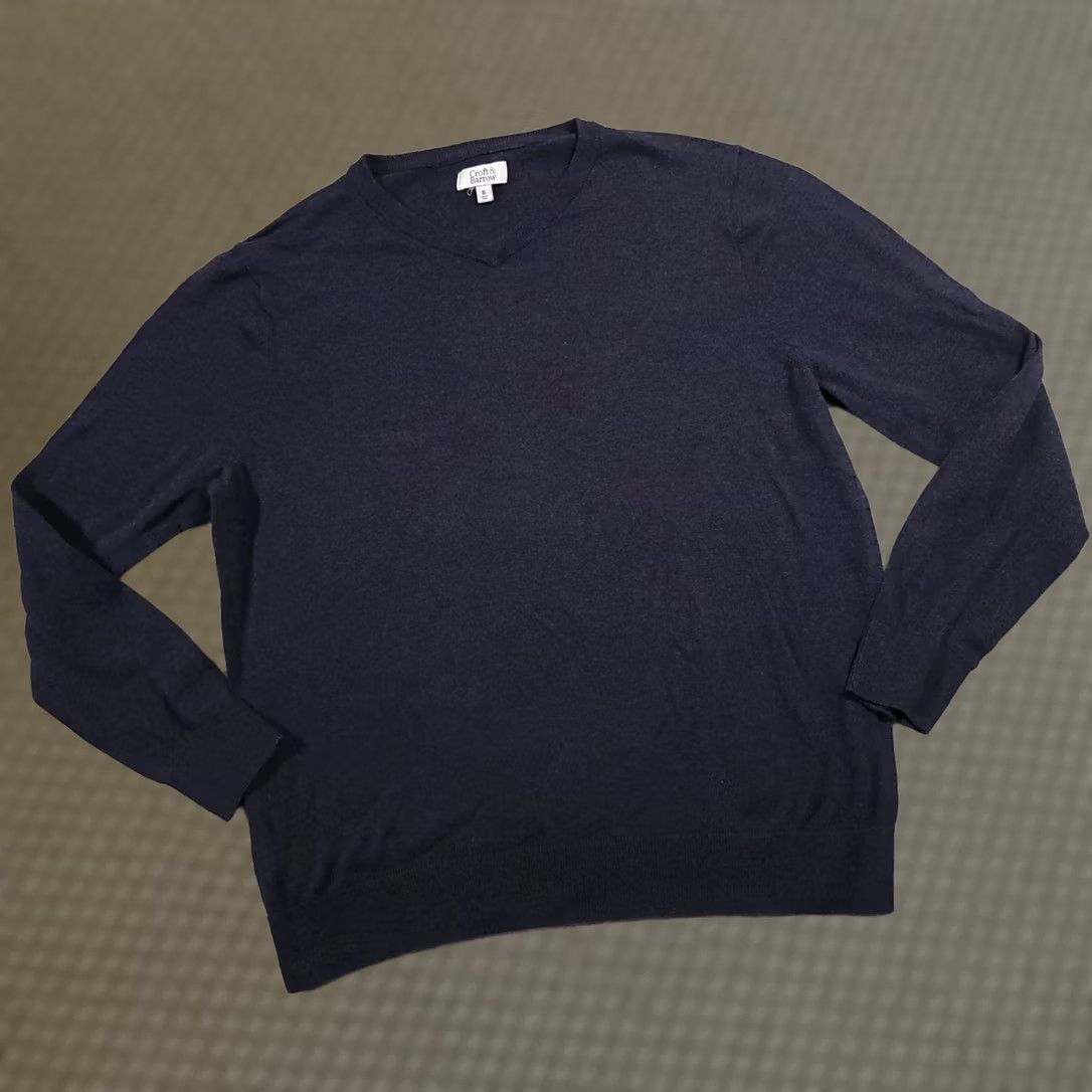 Croft & Barrow Croft & Barrow Lightweight V-Neck Sweater Mens XL Blue Long Sleeve Knit Size US XL / EU 56 / 4 - 1 Thumbnail