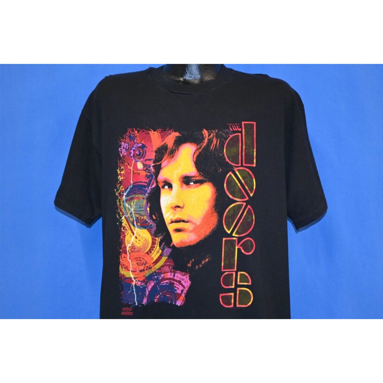 image of Hanes VTG 90's Jim Morrison The Doors Riders On The Storm 1991 Big Print T-Shirt XL in White, Men's