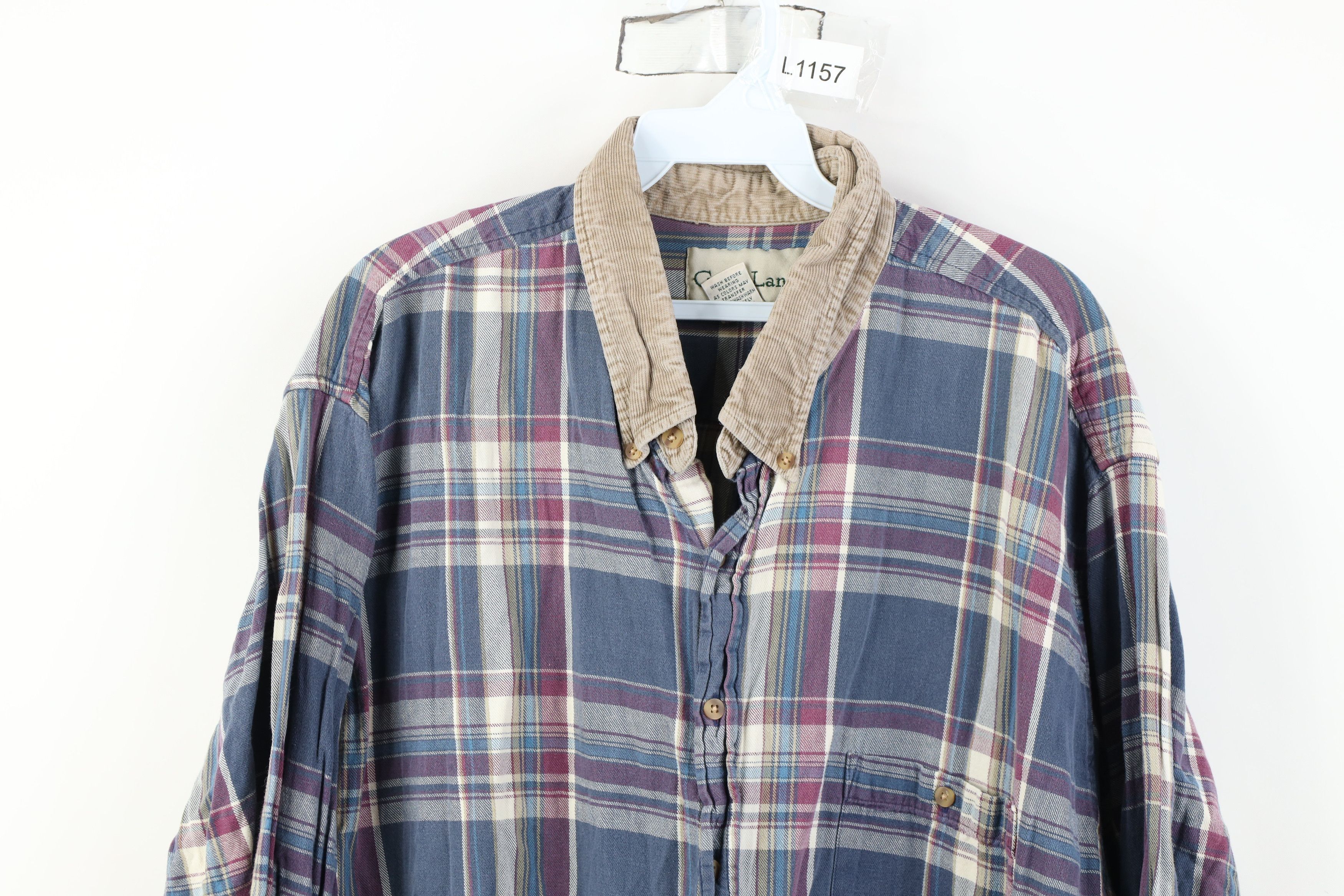 Vintage Vintage 90s Streetwear Collar Flannel Button Down Shirt Size US XXL / EU 58 / 5 - 2 Thumbnail