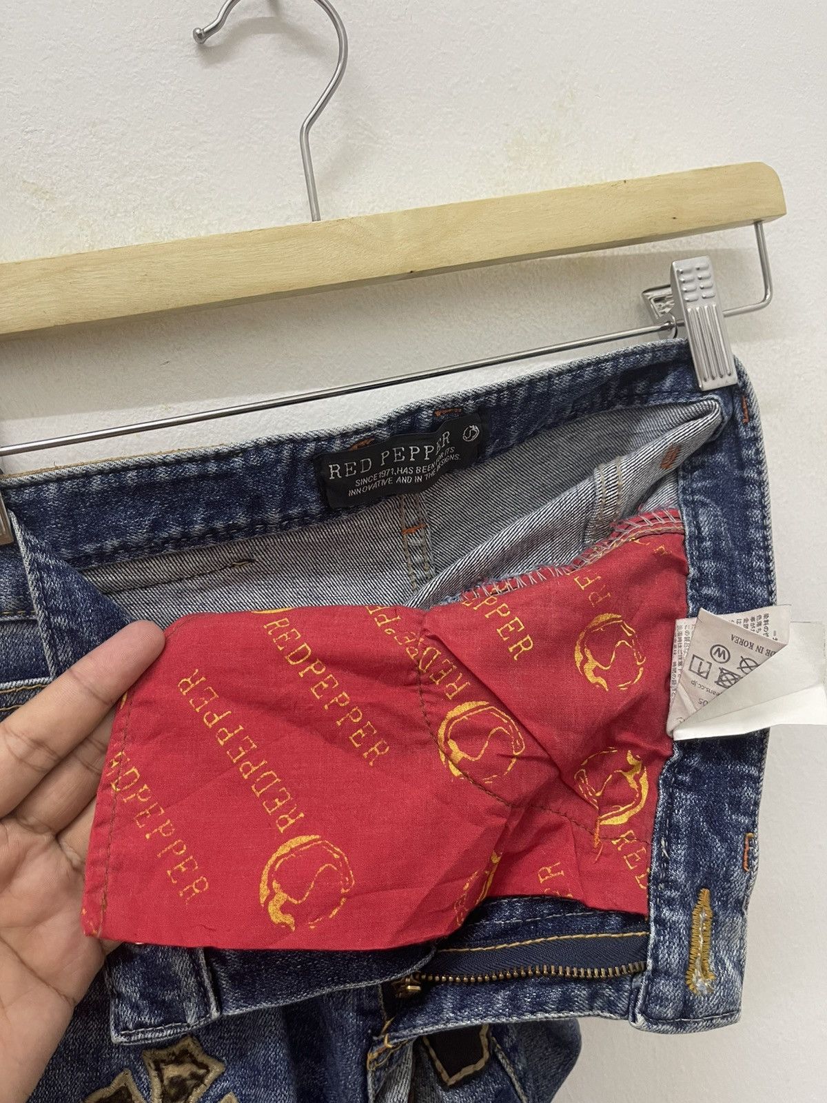 Japanese Brand Rare Vintage RED PEPPER Japan X Chrome Hearts Cross Patch Size US 26 / EU 42 - 14 Thumbnail