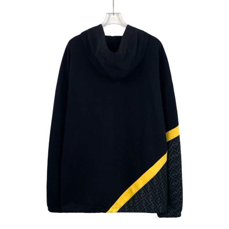 Fendi FENDI Black Logo Letter Cotton Hooded Long Sleeve Sweater Size US XXL / EU 58 / 5 - 2 Thumbnail