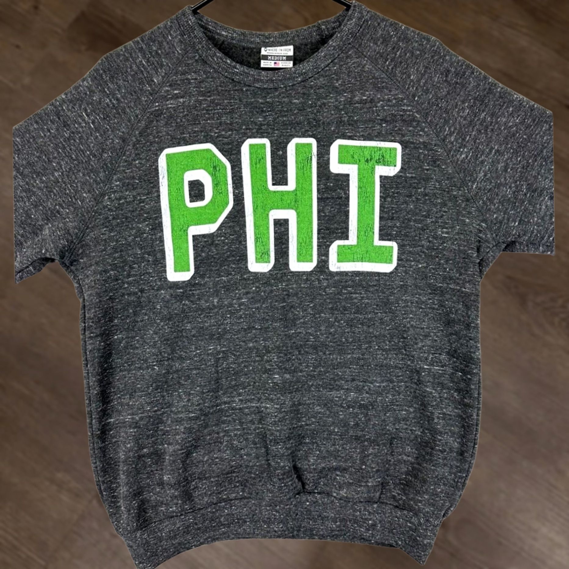 Vintage Where I'm From Philadelphia Crewneck Sweatshirt Mens Medium Gray Pullover Sweater Logo Breathable Solid Knit Cotton Polyester Rayon 42 Chest 27 Length Size US M / EU 48-50 / 2 - 1 Thumbnail