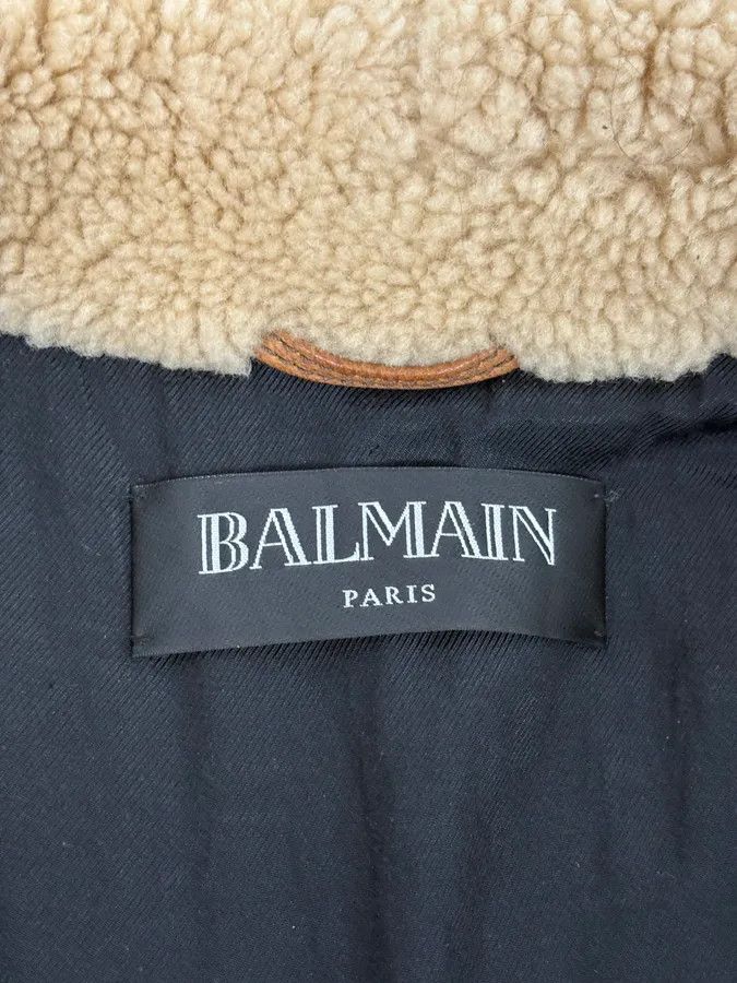 Balmain 2010s Balmain Beige & Brown Shearling Biker Leather Jacket Size US S / EU 44-46 / 1 - 12 Thumbnail