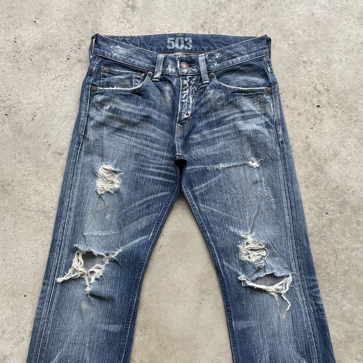 Edwin Vintage Edwin 503 Ripped Faded Distressed Jeans Pants Denim Size US 32 / EU 48 - 3 Thumbnail