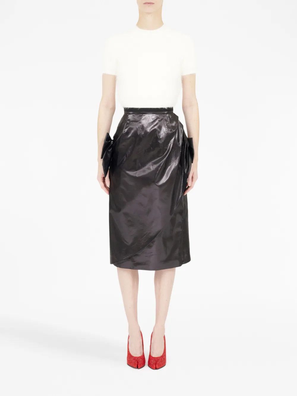 Maison Margiela o1y0625 Midi Skirt in Black Size 26" / US 2 / IT 38 - 4 Thumbnail
