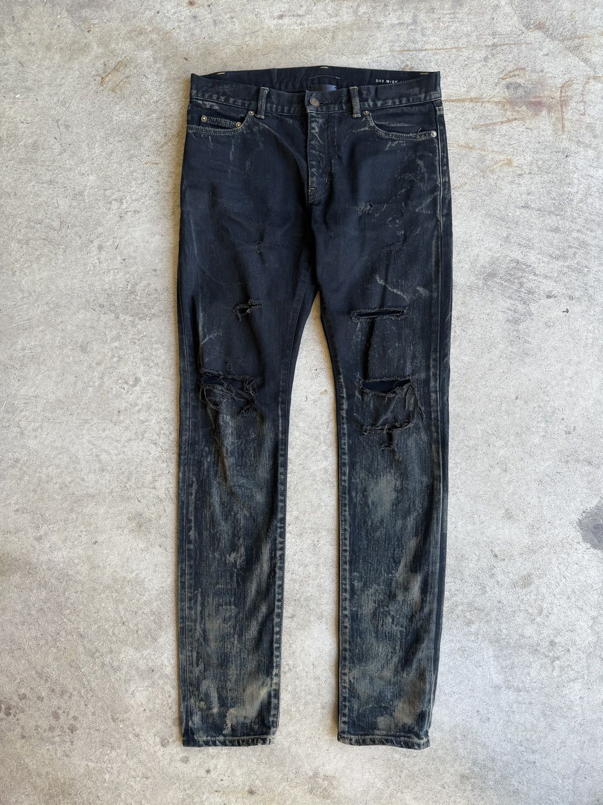 Saint Laurent Paris Saint Laurent Paris F/W16 Oil Spill D02 Denim