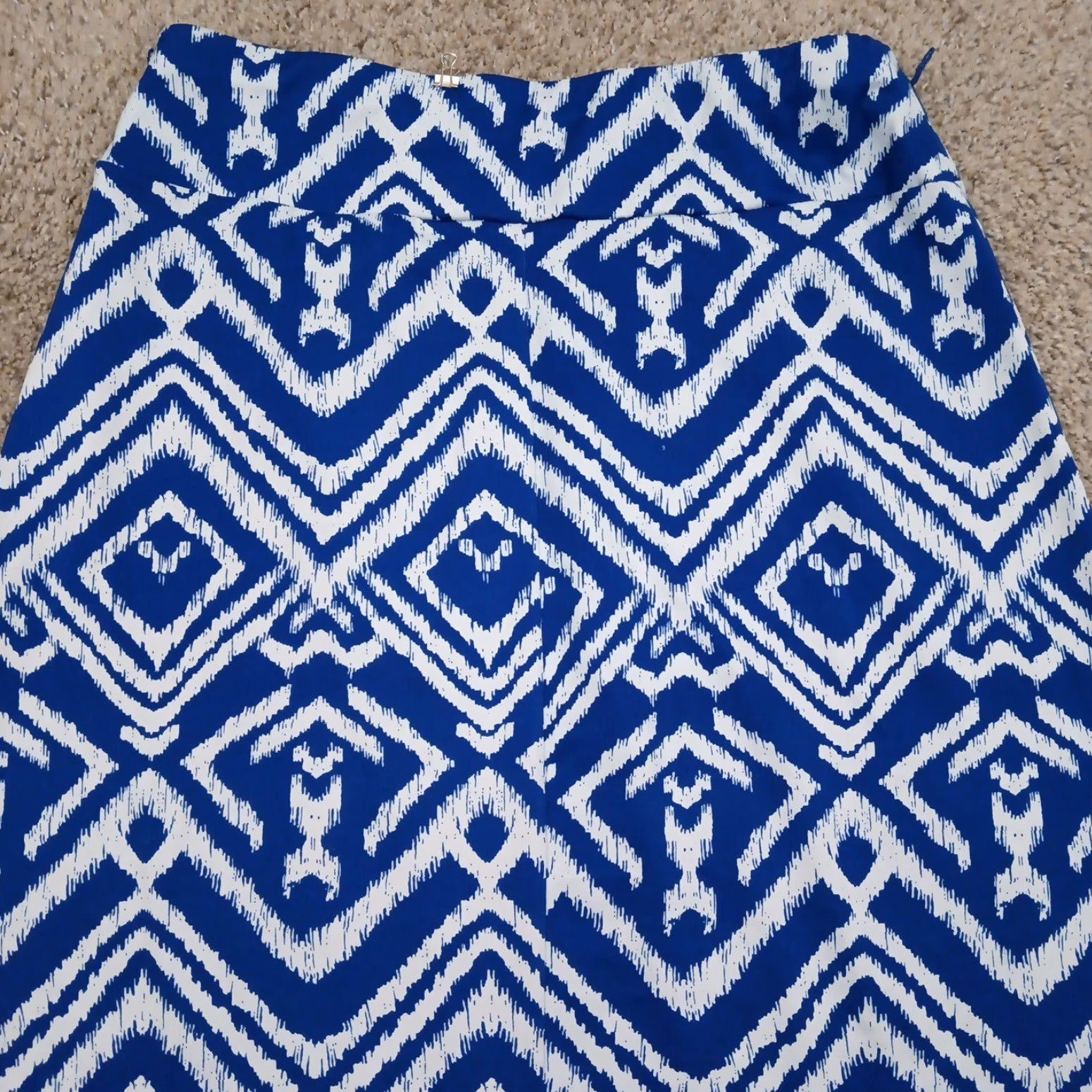 Vintage Covington Skirt Maxi Long Blue Geometric Pull On Elastic Waist M Regular Women Vintage No (note: keep original wording only) Size 32" / US 10 / IT 46 - 7 Thumbnail