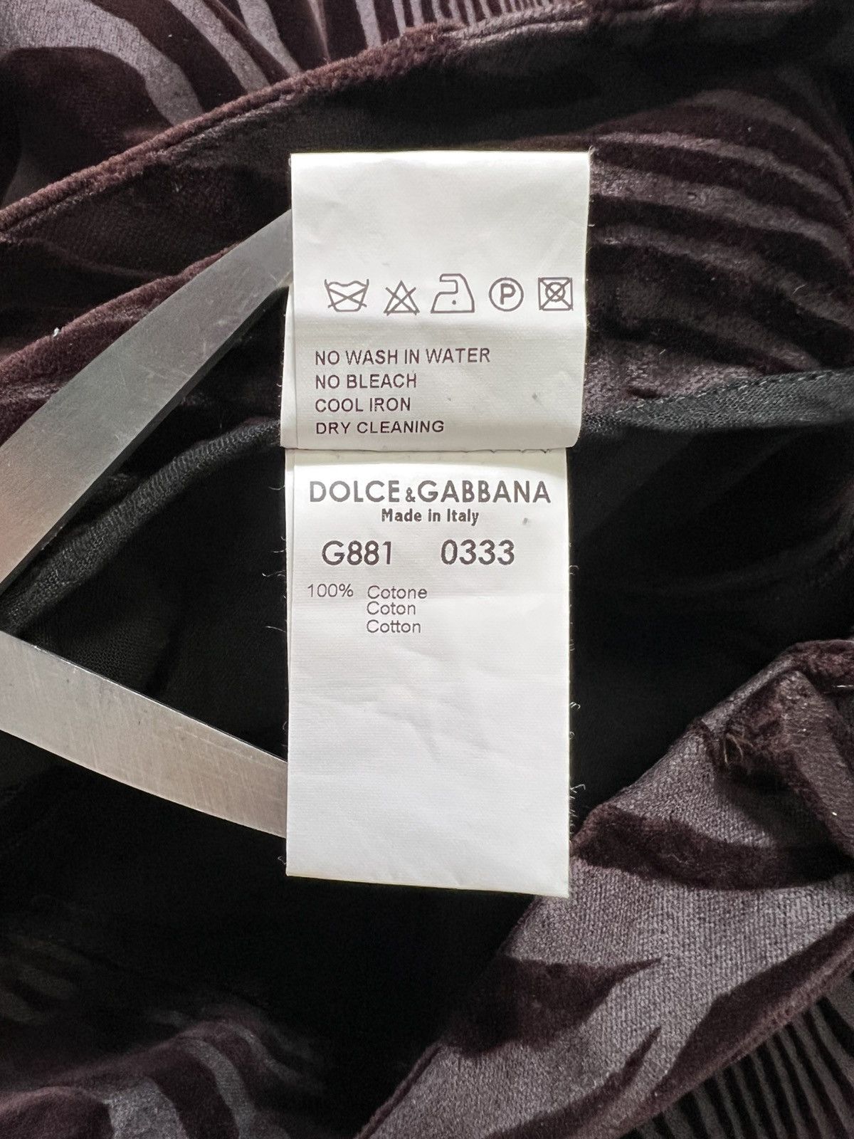 Dolce & Gabbana Dolce & Gabbana - Wood Pattern Allover Print Velvet Trouser Size US 30 / EU 46 - 18 Thumbnail