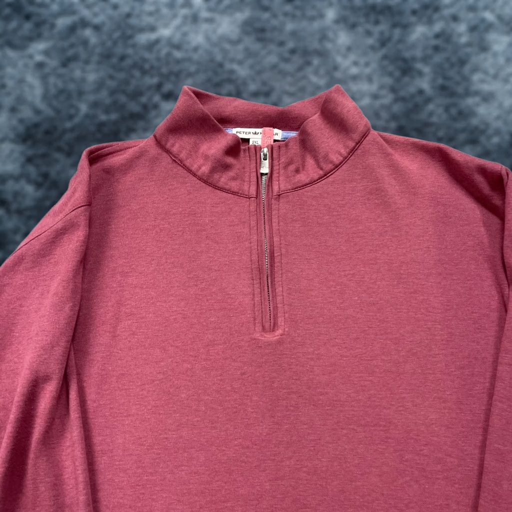 Peter Millar Peter Millar Sweater Mens 2XL Pullover 1/4 Zip Golf Crown Comfort Interlock Purple Knit Mock Neck Casual Weathered 2000s Mens Size US XXL / EU 58 / 5 - 1 Thumbnail