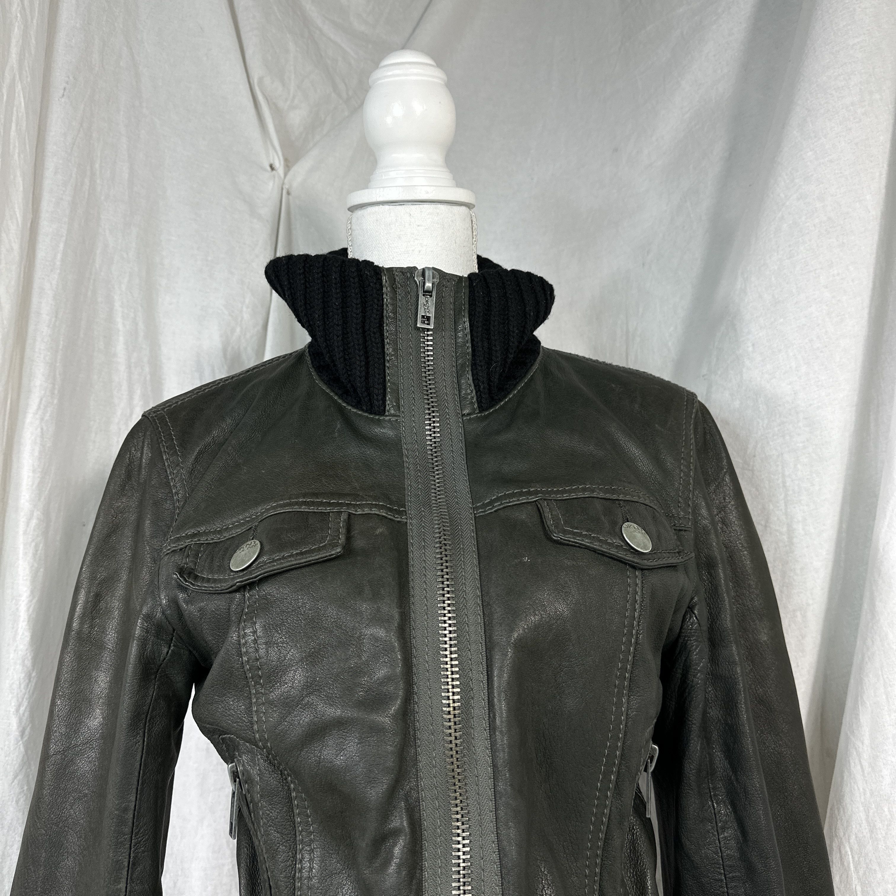 DKNY × Vintage Vintage DKNY Donna Karan New York Leather Blouson Jacket Size US S / EU 44-46 / 1 - 12 Thumbnail
