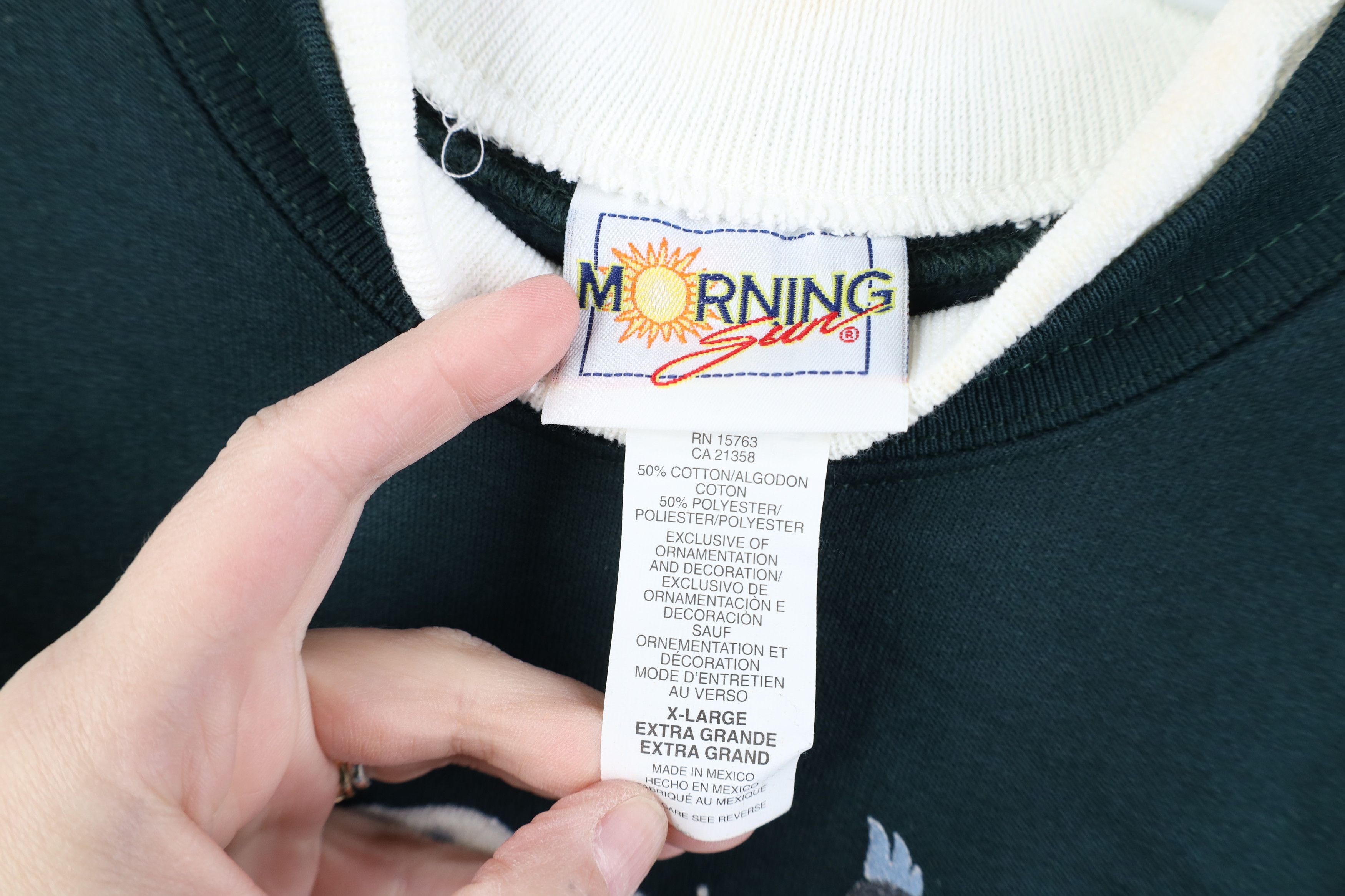 Vintage Vintage 90s Streetwear Nature Snow Birds Sweatshirt Green Size XL / US 12-14 / IT 48-50 - 7 Thumbnail