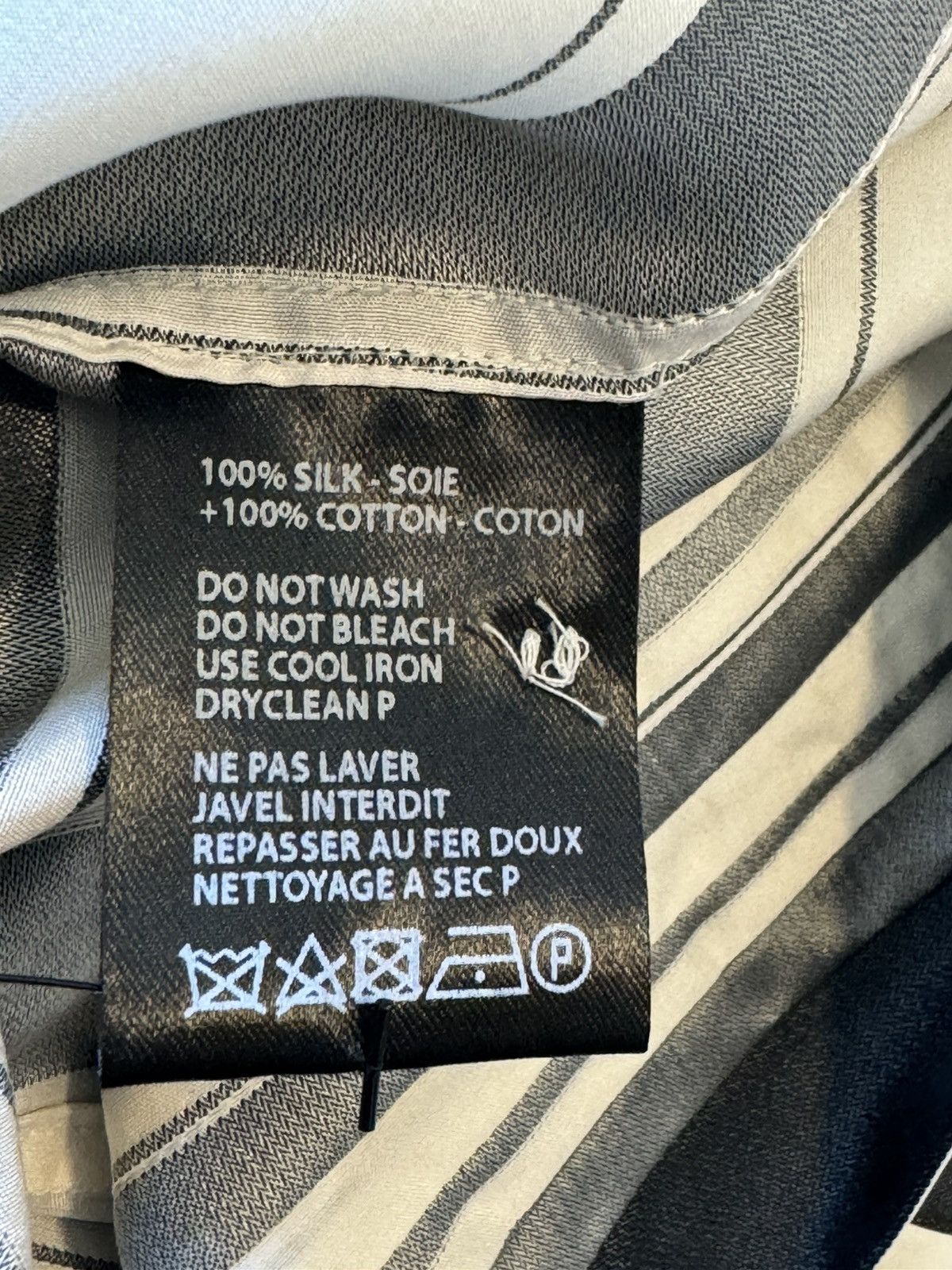 Haider Ackermann *RARE* SS17 Runway - Black & White Striped Silk Cotton Shirt Size US XS / EU 42 / 0 - 6 Thumbnail