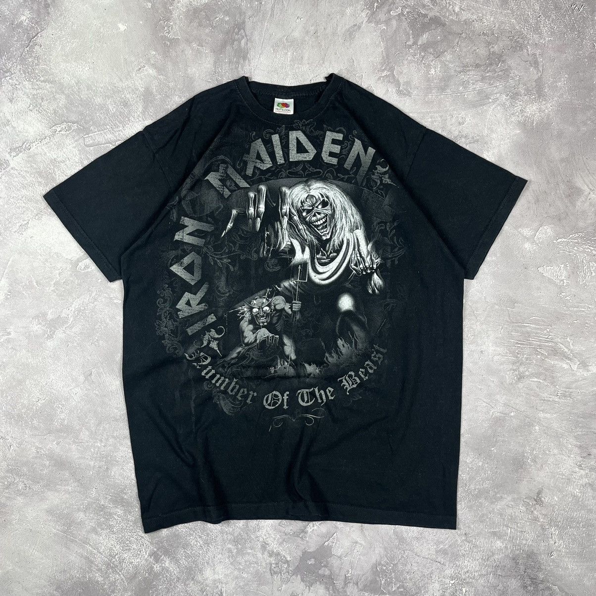 Band Tees Vintage IRON MAIDEN Number of the Beast Black T Shirt L Size US L / EU 52-54 / 3 - 1 Thumbnail