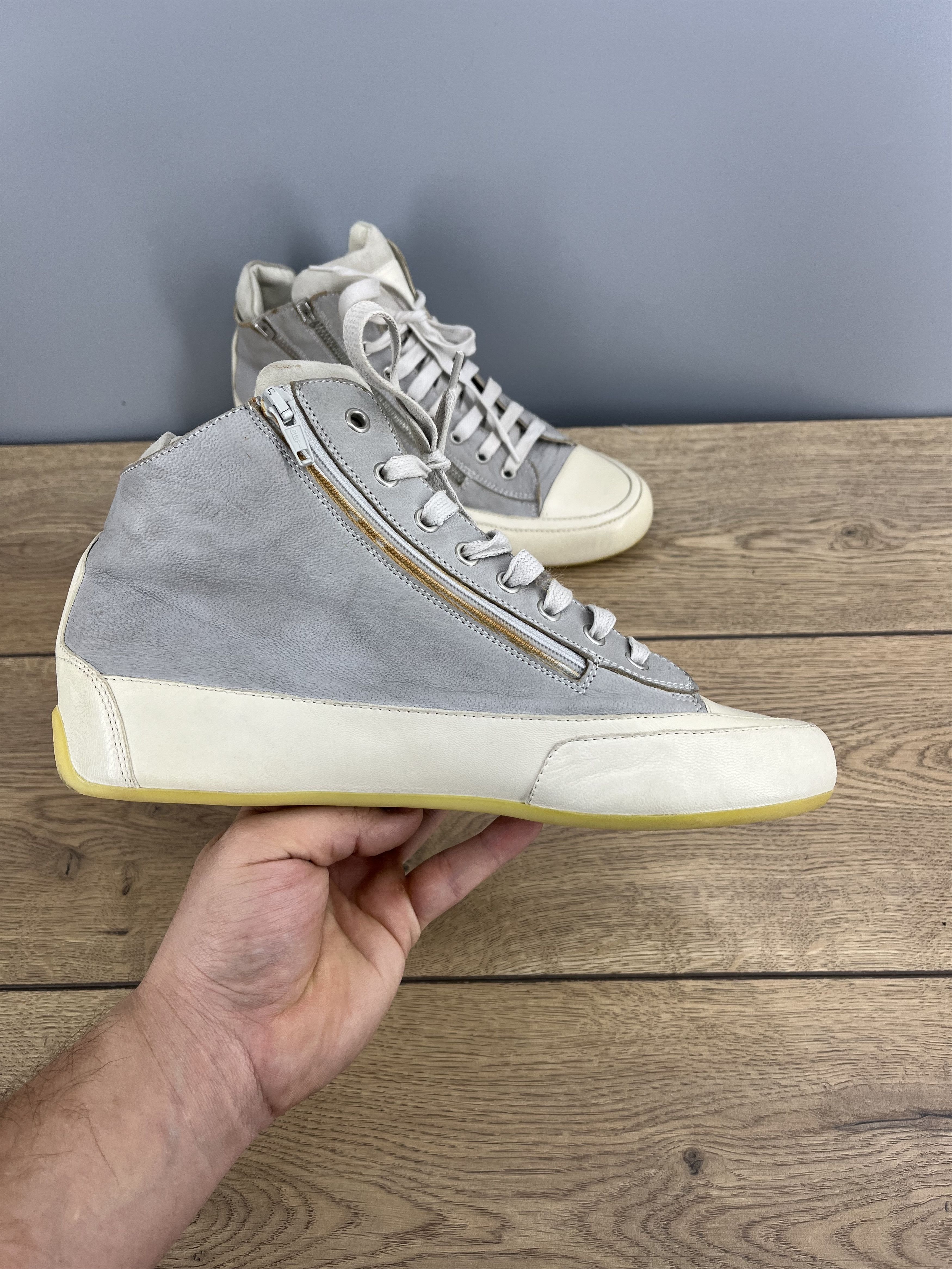 Vintage Candice Cooper Hi-Top Leather Sneakers EU 41 Gray Size US 9.5 / IT 39.5 - 8 Thumbnail
