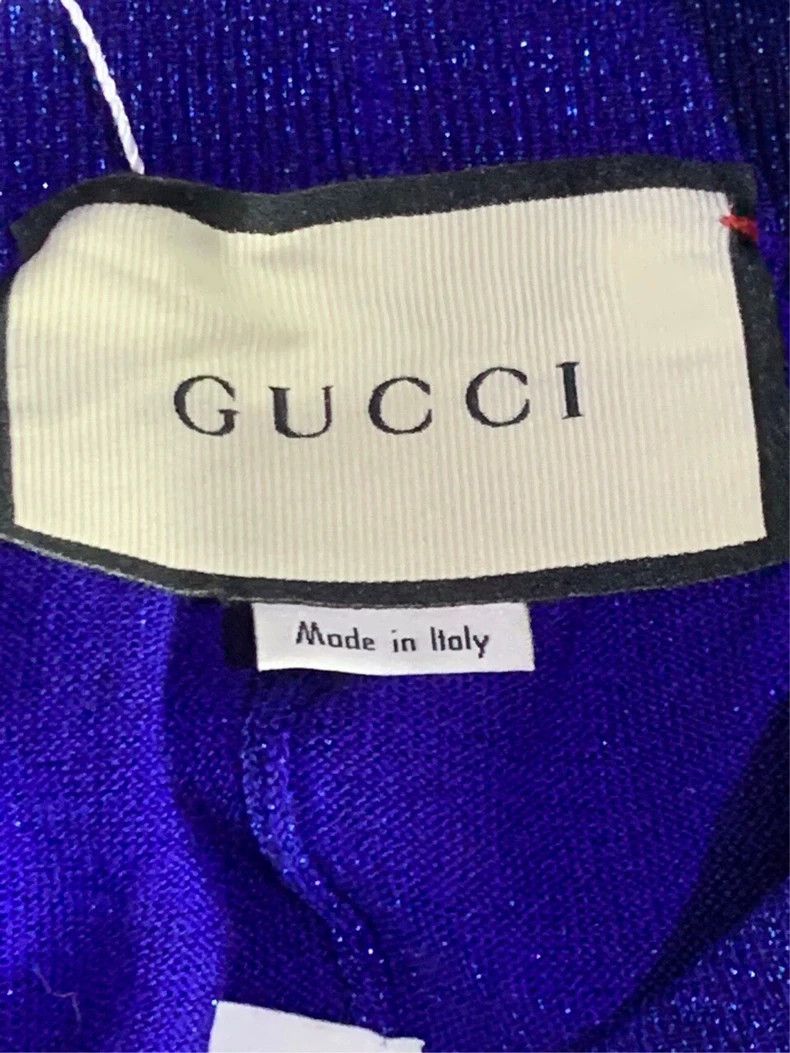 Gucci Gucci Size S Blue wool gold silk silver thread fine flash Size US 30 / EU 46 - 3 Thumbnail