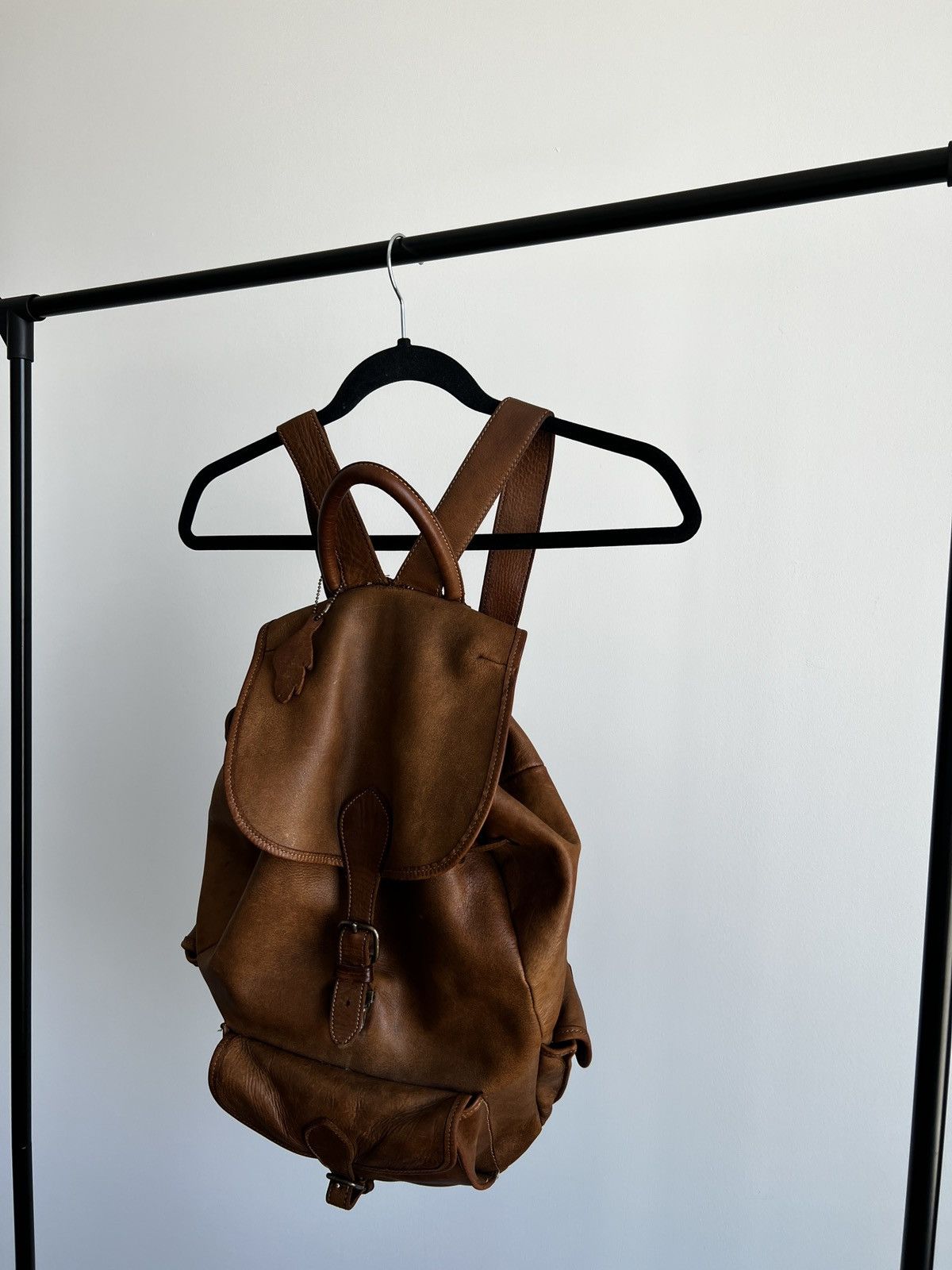 Roots Vintage Roots Tribal Leather Brown Knapsack, Made in Canada Size ONE SIZE - 3 Thumbnail