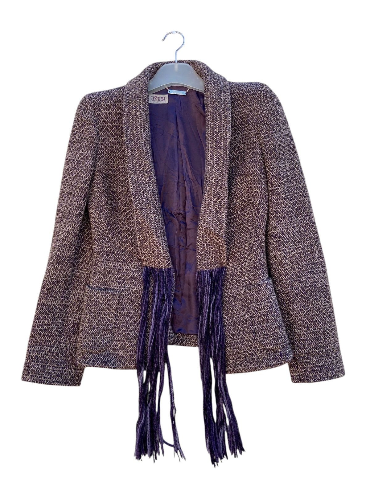 Alexander McQueen ALEXANDER MCQUEEN TWEED JACKET WITH FRINGING DETAIL Size XS / US 0-2 / IT 36-38 - 1 Thumbnail