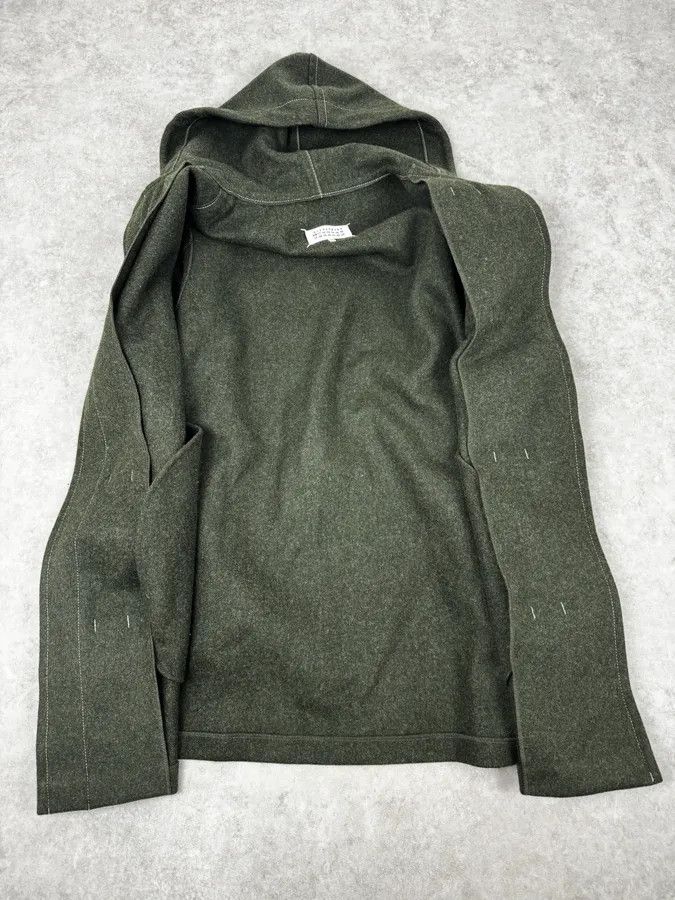 Maison Margiela AW2021 Maison Margiela Montgomery Green Wool & Leather Hooded Coat Size US M / EU 48-50 / 2 - 7 Thumbnail