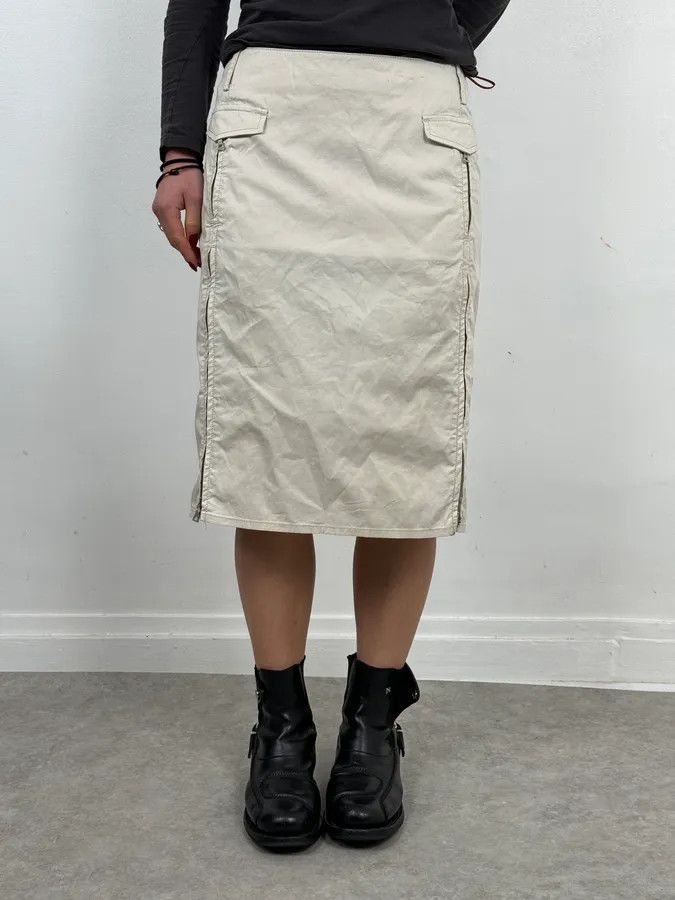 Prada Prada White Utility Multi Zips Skirt Size 30" / US 8 / IT 44 - 1 Thumbnail