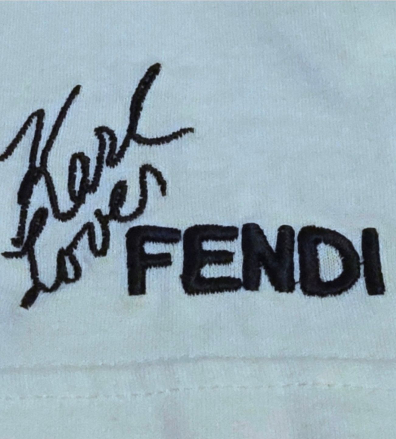 Fendi Fendi Karlito Strass White Tee Size US L / EU 52-54 / 3 - 10 Thumbnail