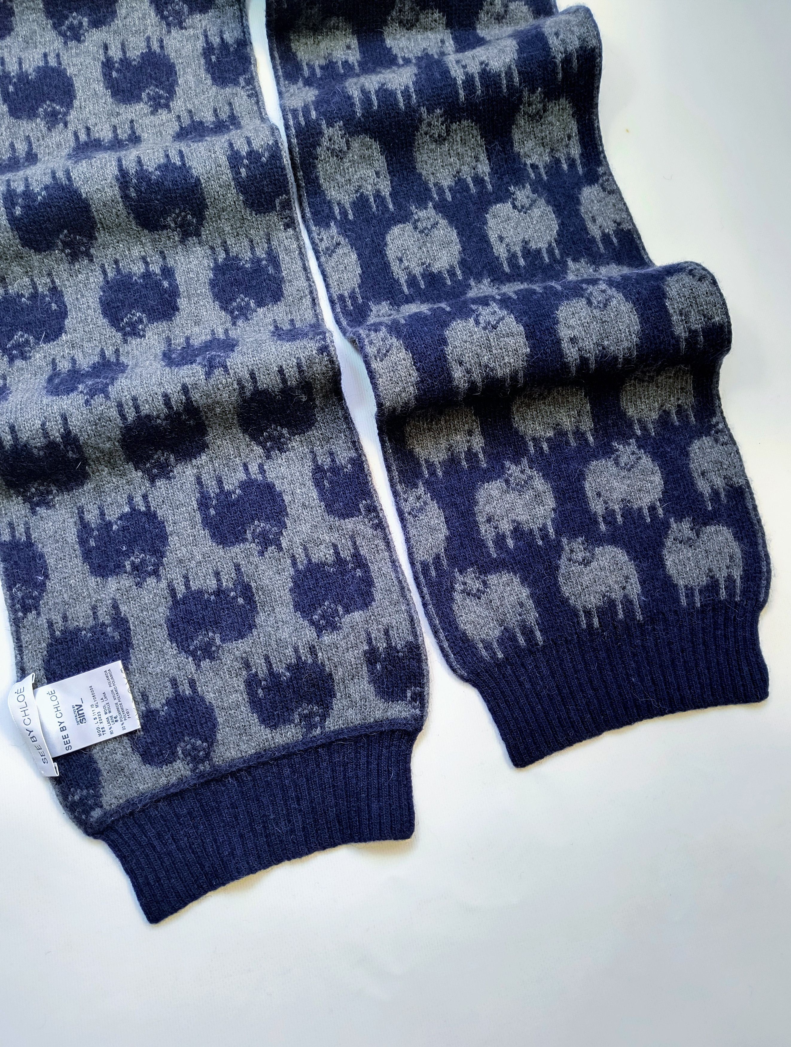 Chloe Chloe Wool Printed Scarf Size ONE SIZE - 2 Thumbnail