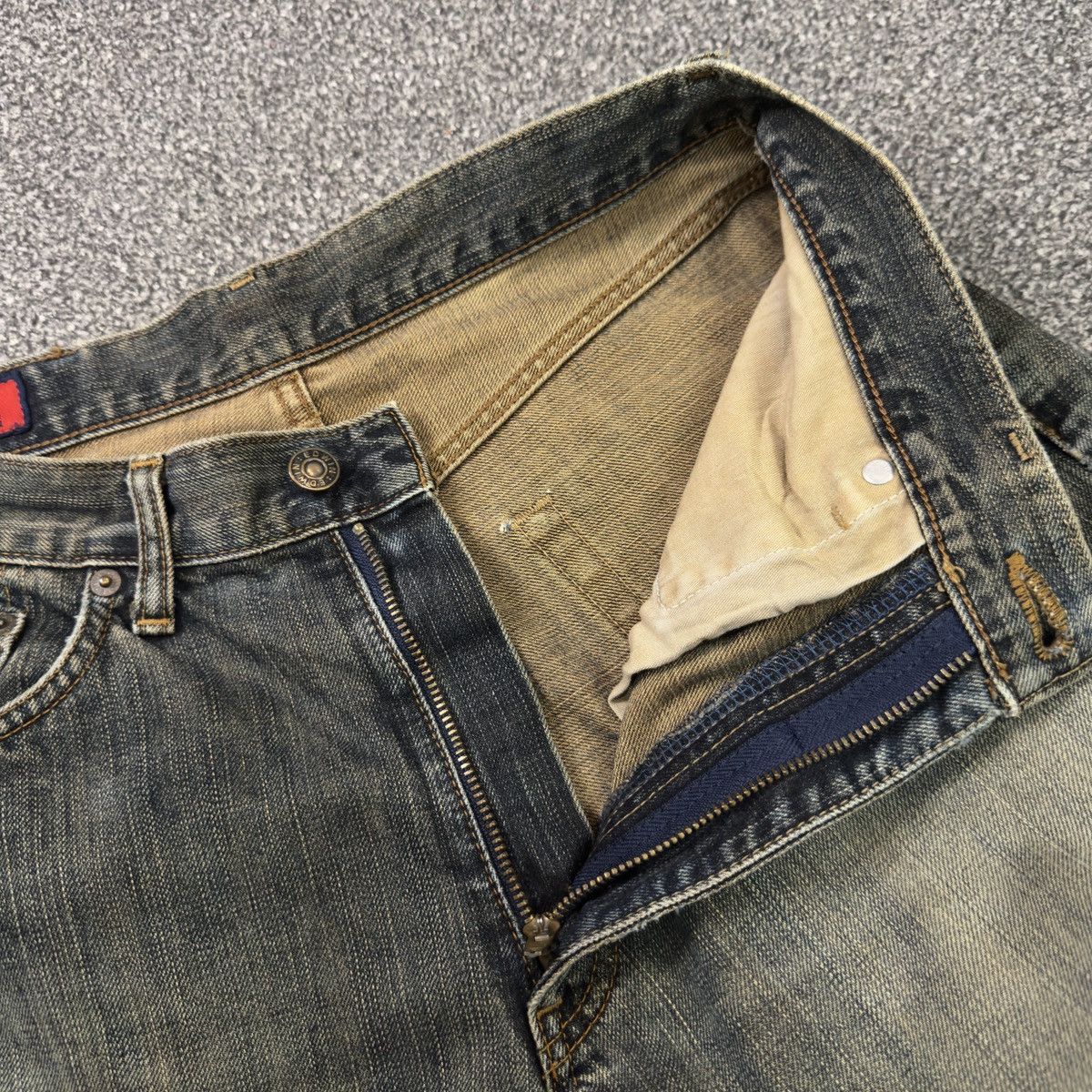 If Six Was Nine 90s Japanese Rusty Edwin 503 Regular Aging Faded Denim Size US 31 - 14 Thumbnail