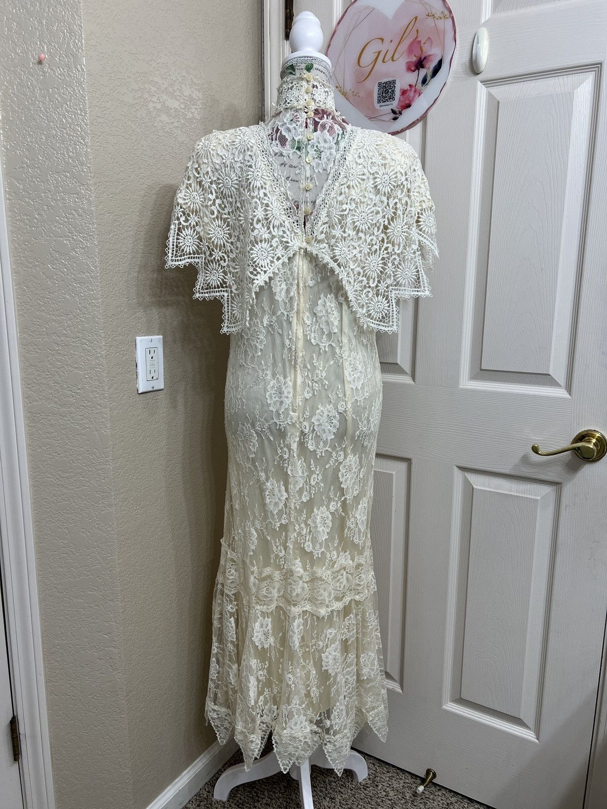 Jessica McClintock VTG 80s JESSICA MCCLINTOCK Ivory Lace Victorian StyleWedding Size M / US 6-8 / IT 42-44 - 3 Thumbnail