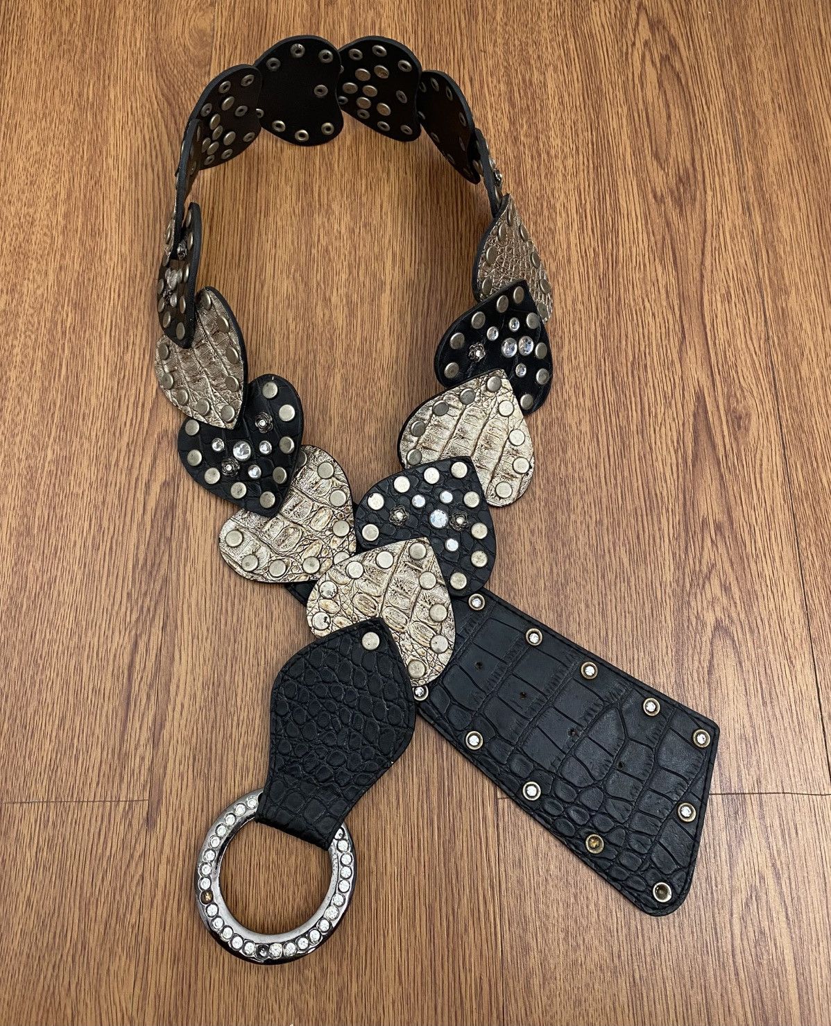 If Six Was Nine Love studded black silver belt Size ONE SIZE - 1 Thumbnail