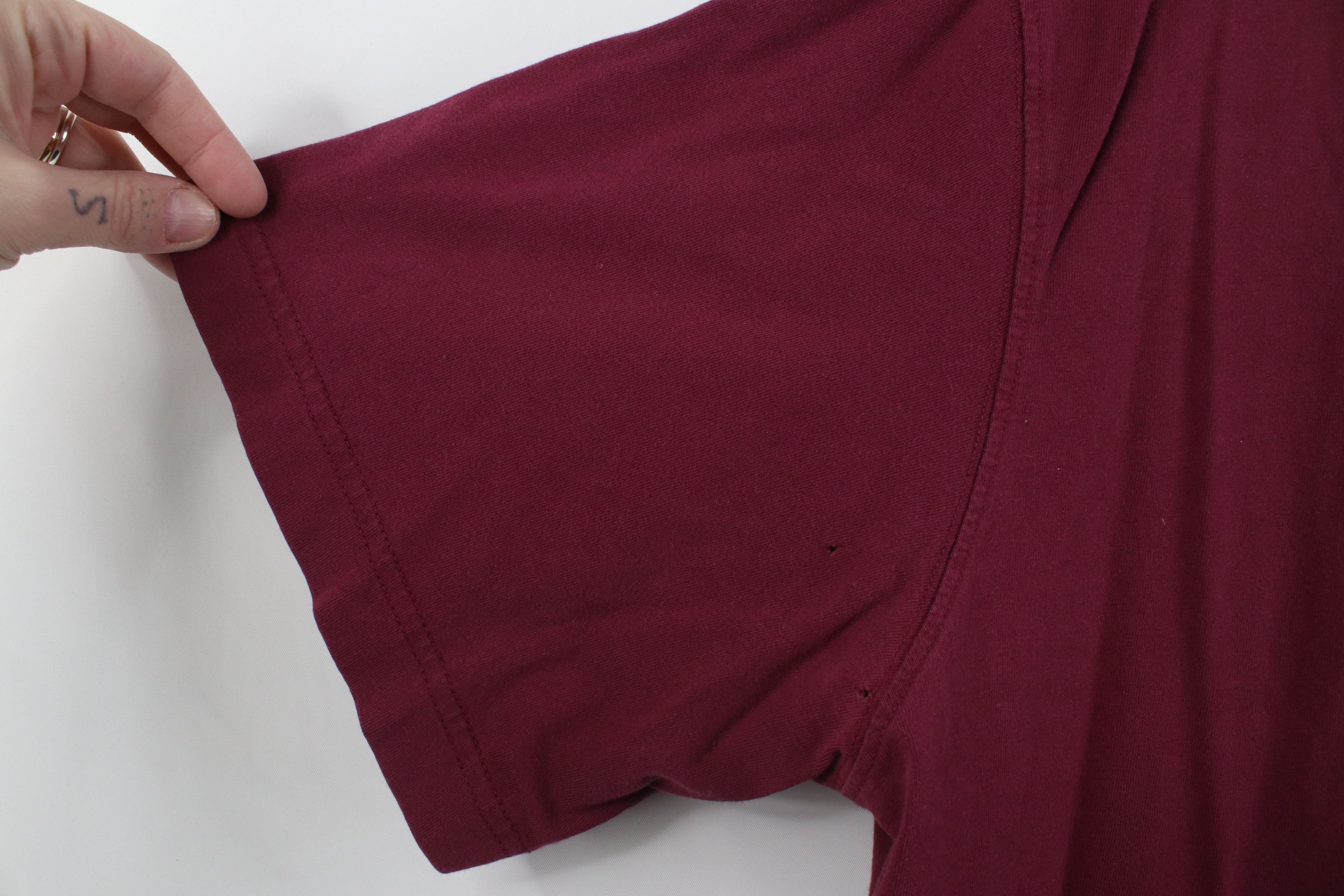 Lands' End Vintage Y2K Lands End Blank Cotton T-Shirt Burgundy Maroon Size US L / EU 52-54 / 3 - 6 Thumbnail