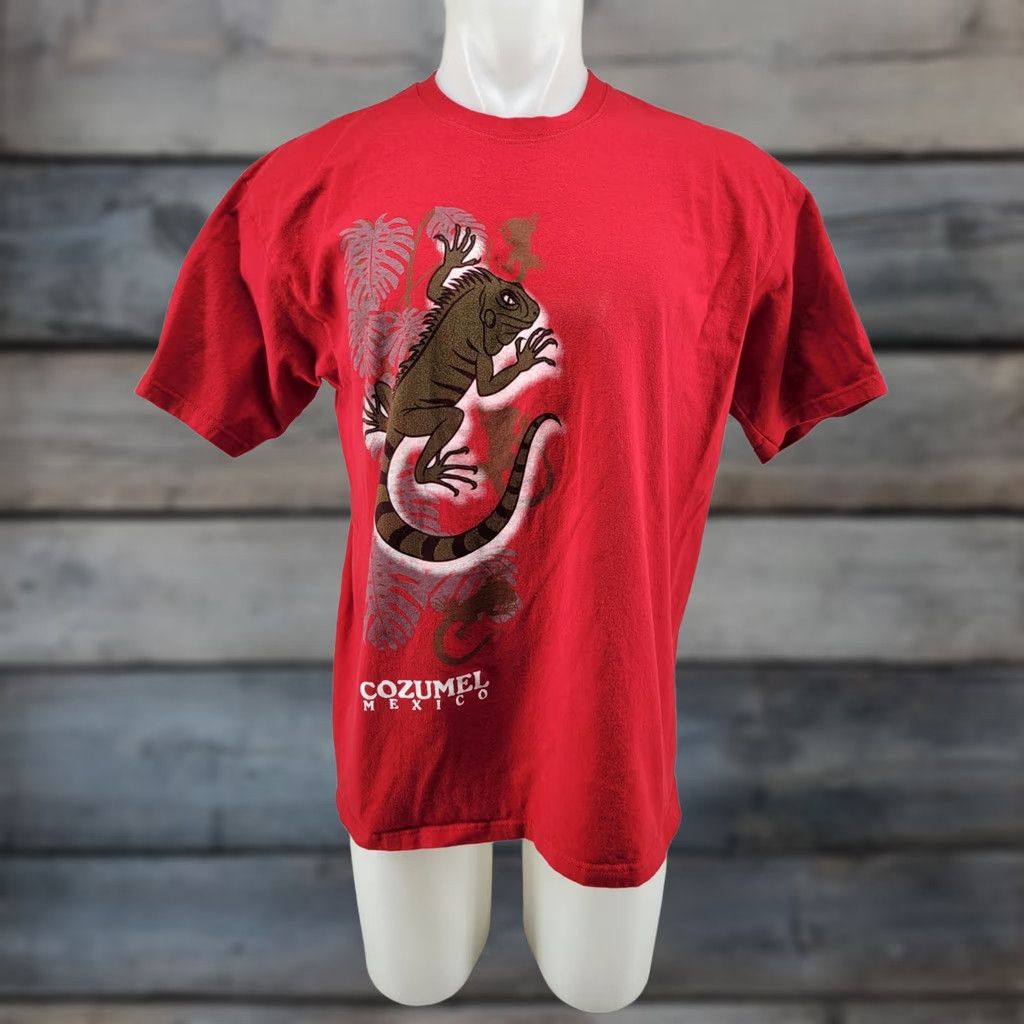 Vintage BYE Iguana T Shirt Men’s Size XL Red Cotton Crew Neck Short Sleeve Mexico Cozumel Nature Vintage: No Size US XL / EU 56 / 4 - 1 Thumbnail