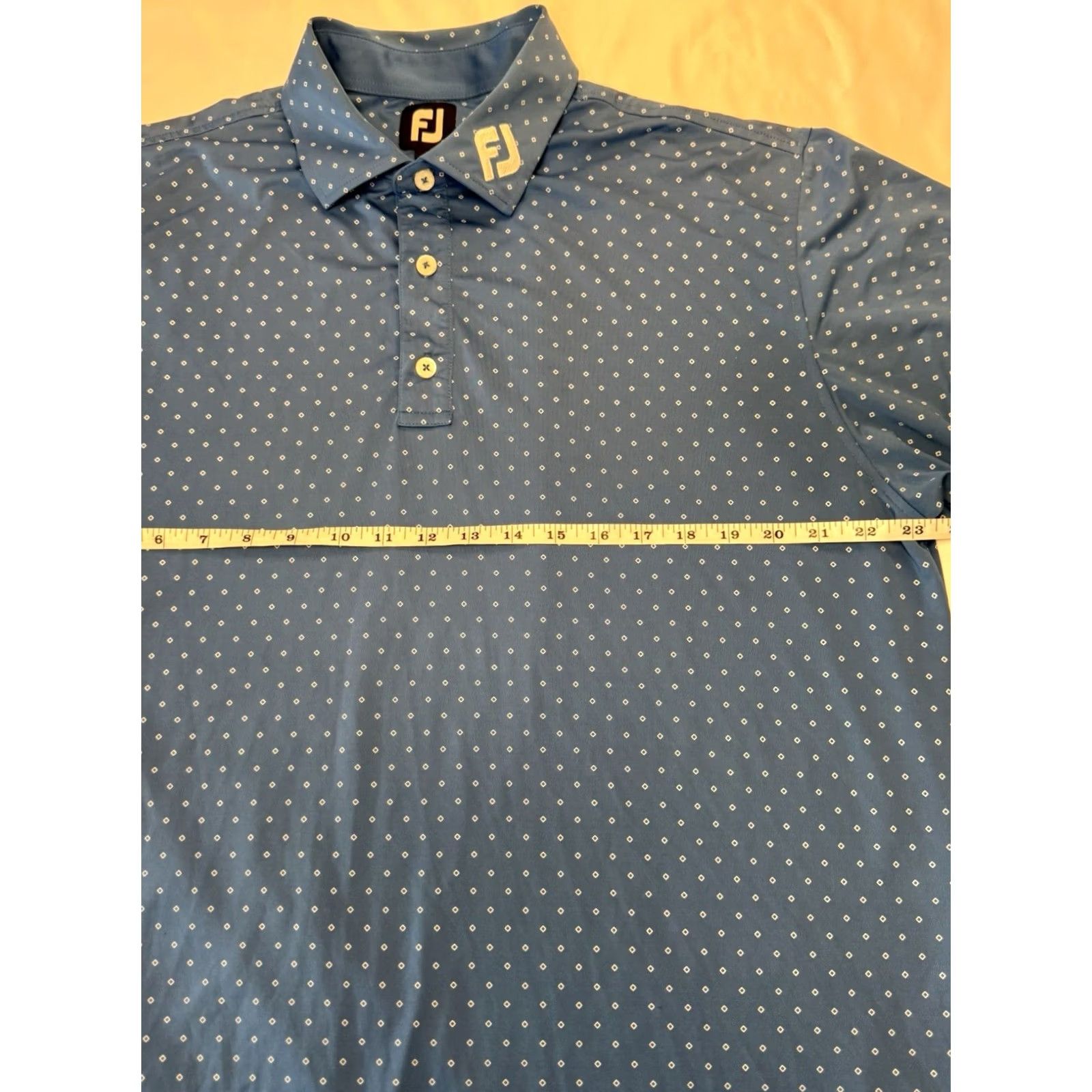 Footjoy FootJoy Polo Shirt Blue White Diamond All Over Print AOP Golf Short Sleeve Regular Mens L Size US L / EU 52-54 / 3 - 5 Thumbnail