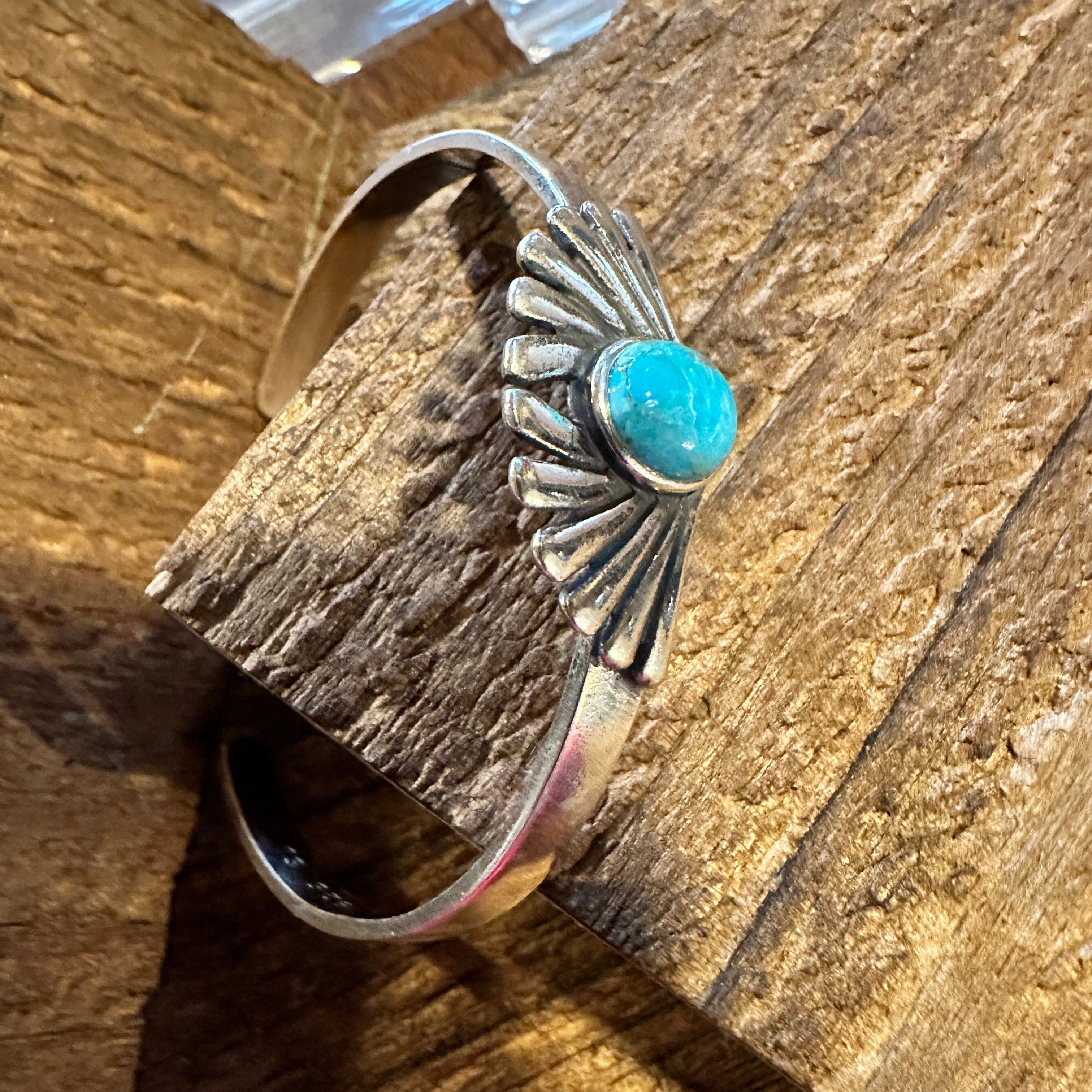 Other Turquoise Blessing Cuff Bracelet - Authentic Sterling Silver Size ONE SIZE - 5 Thumbnail